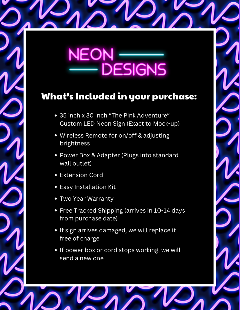 The Pink Adventure - Premium Neon Artwork