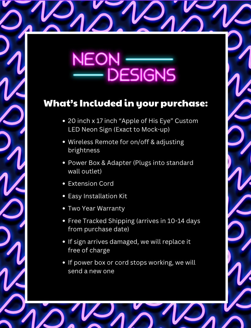Apple of His Eye - Premium Neon Artwork