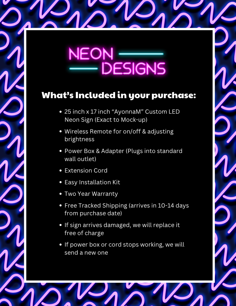 Ayonna M - Premium Neon Artwork
