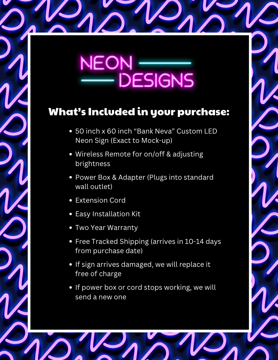 Bank Neva - Premium Neon Artwork