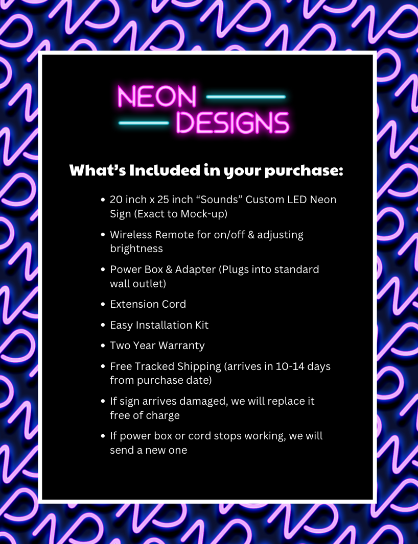 Sounds - Premium Neon Artwork