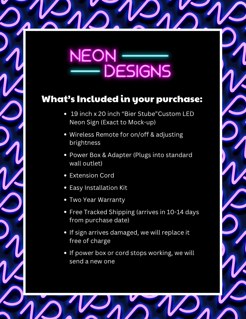 Bier Stube - Premium Neon Artwork