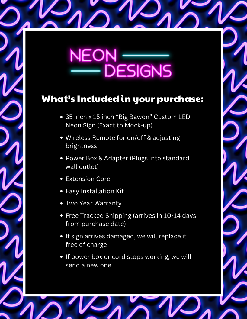 BIG BAWON - Premium Neon Artwork