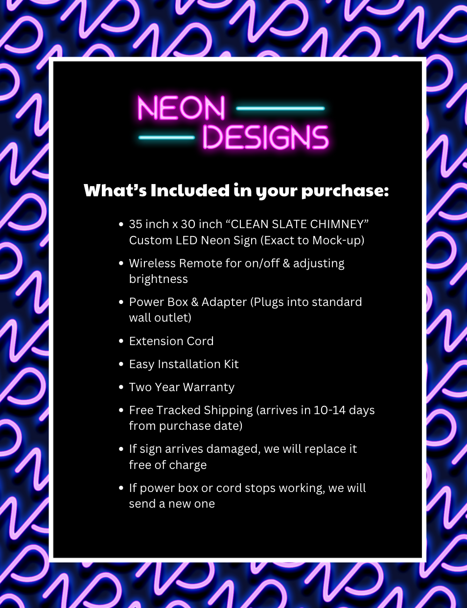 CLEAN SLATE CHIMNEY - Premium Neon Artwork