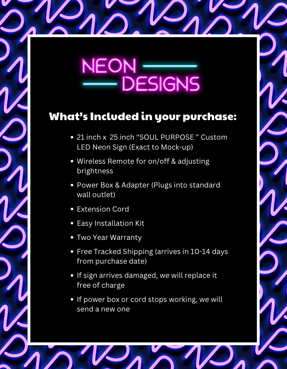 SOUL PURPOSE - Premium Neon Artwork