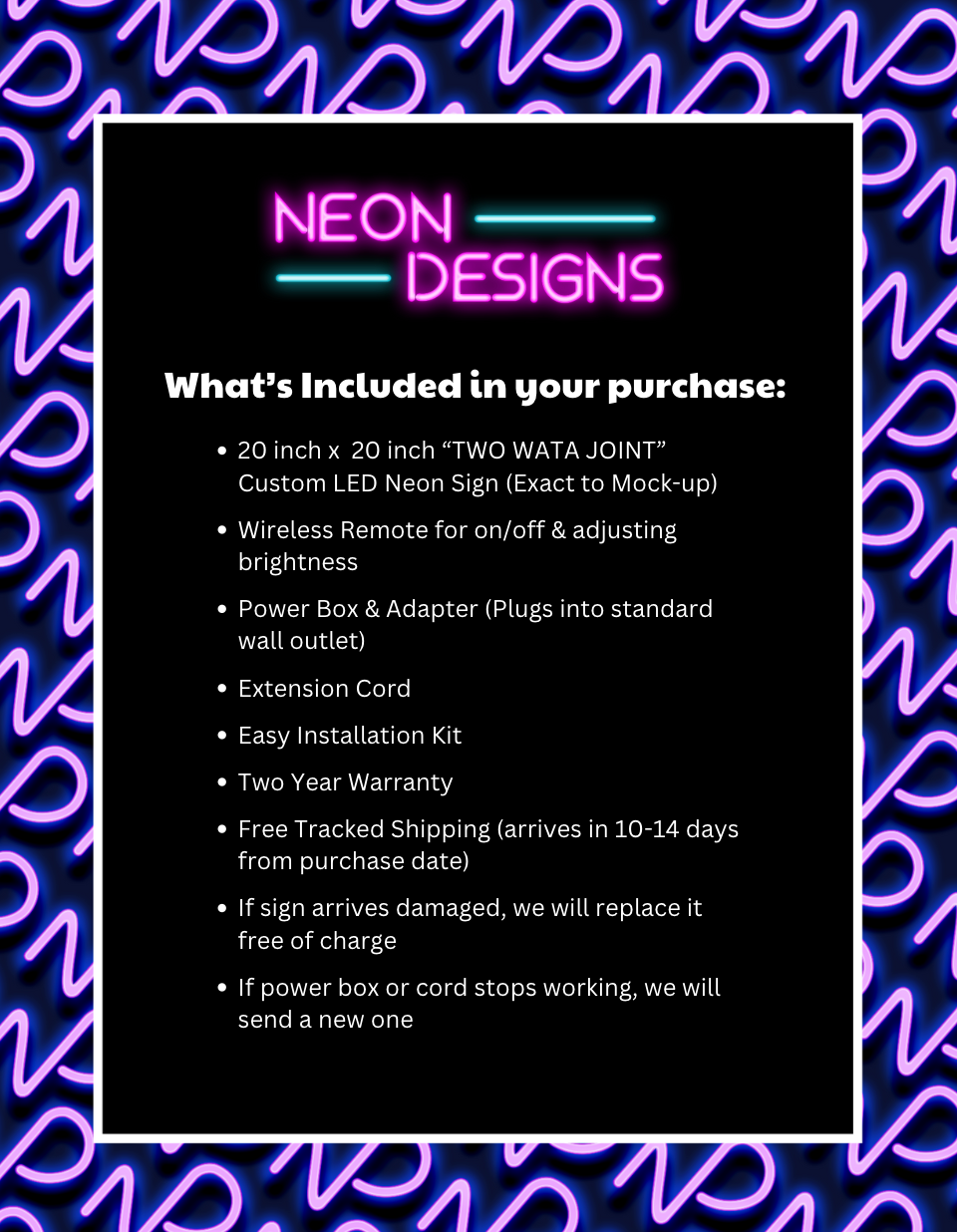TWO WATA JOINT - Premium Neon Artwork