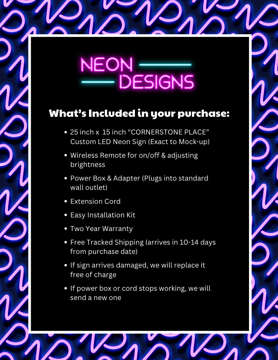 CORNERSTONE PLACE - Premium Neon Artwork