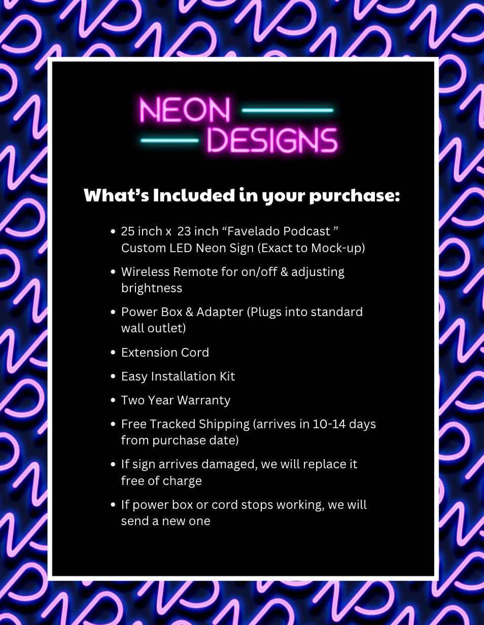 Favelado Podcast - Premium Neon Artwork