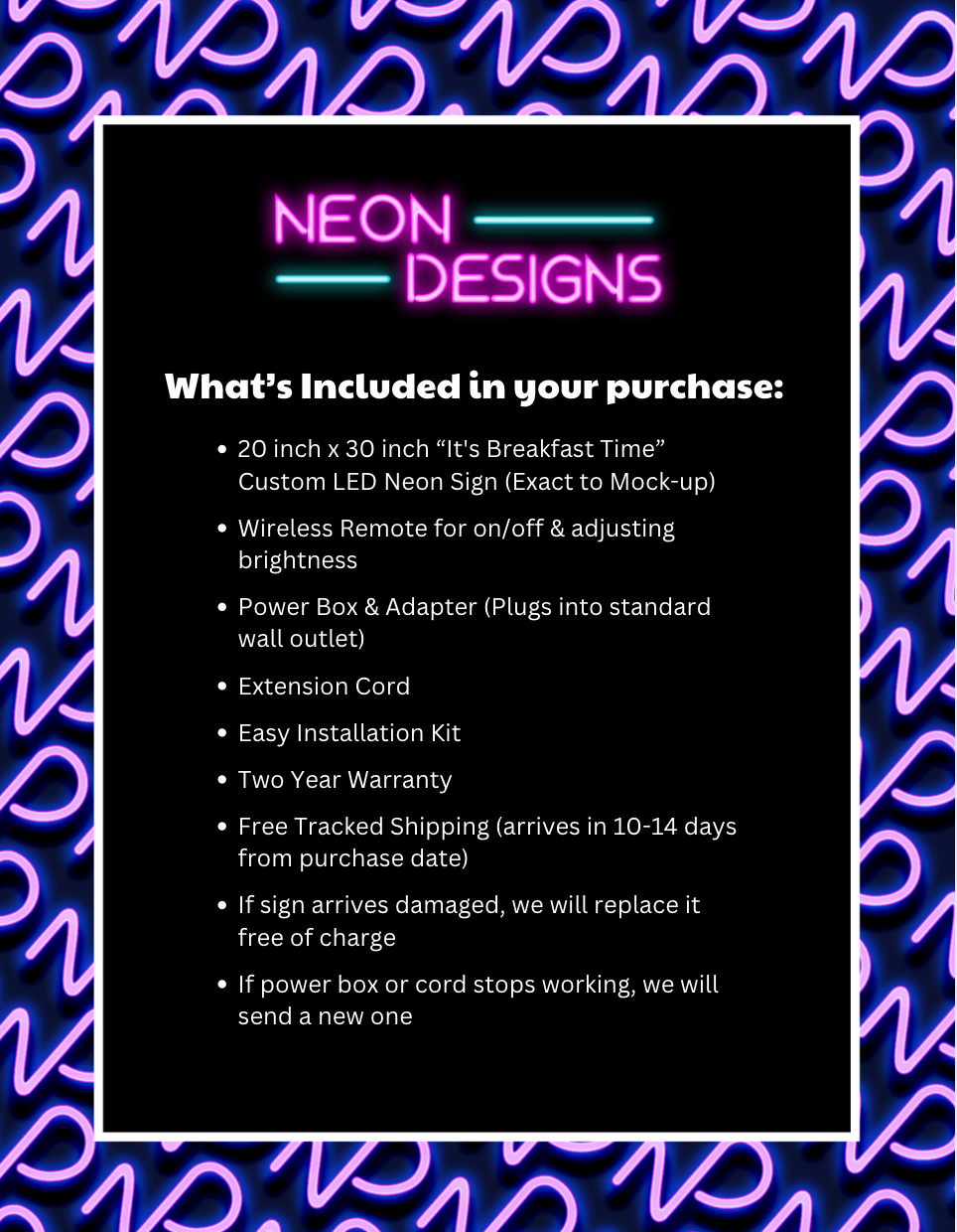 It's Breakfast Time - Premium Neon Artwork