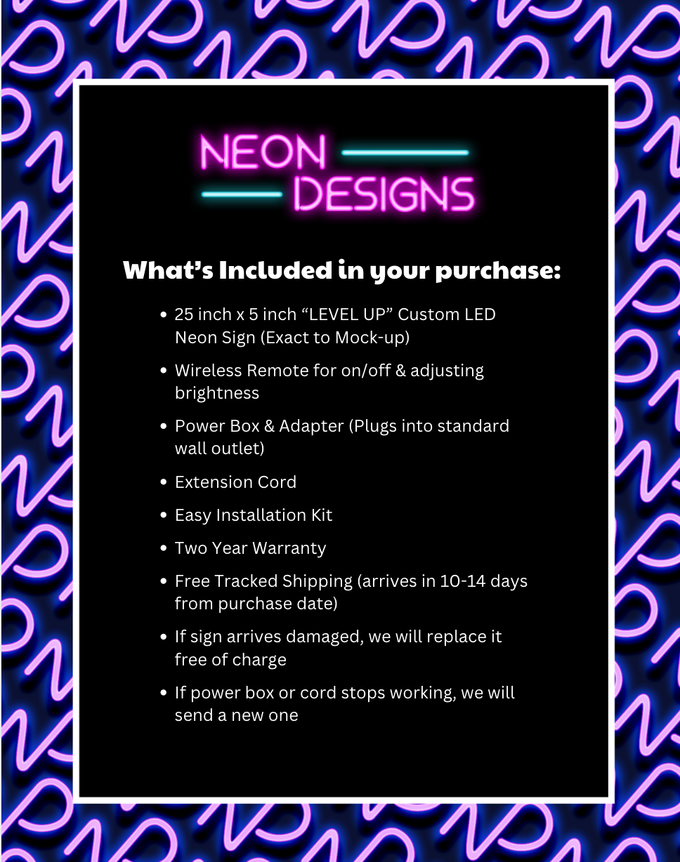 LEVEL UP - Premium Neon Artwork