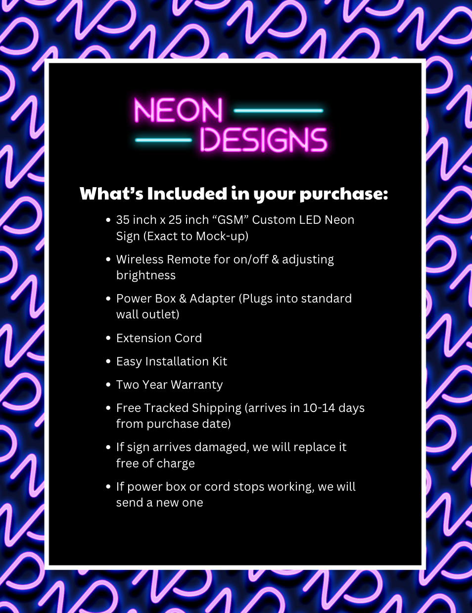 GSM - Premium Neon Artwork