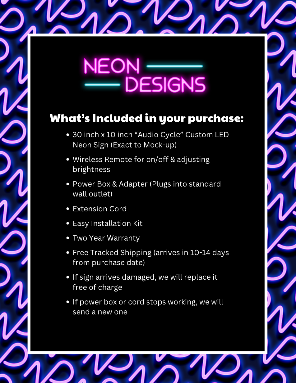 Audio Cycle - Premium Neon Artwork