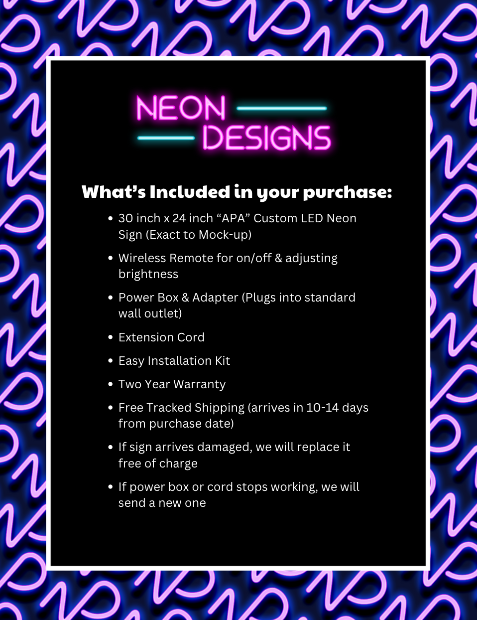 APA (version 2) - Premium Neon Artwork