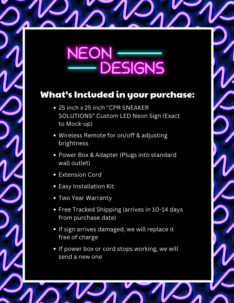 CPR SNEAKER SOLUTIONS - Premium Neon Artwork
