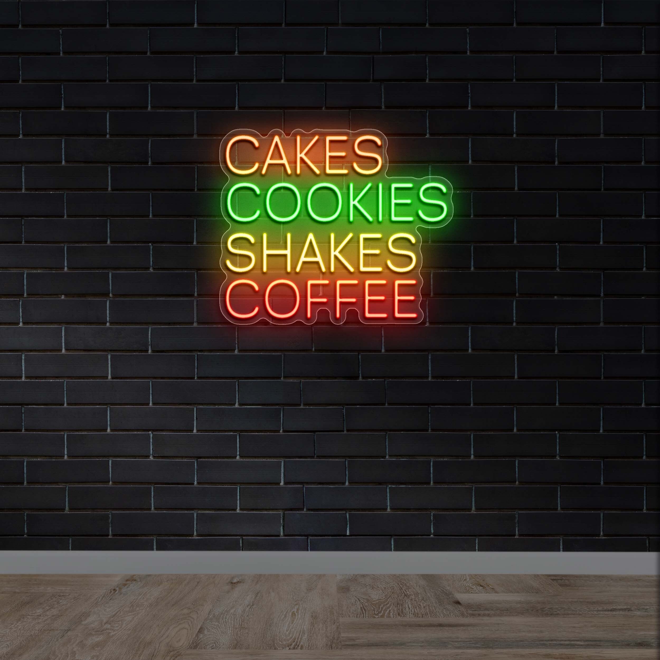 CAKES COOKIES SHAKES COFFEE - Premium Neon Artwork