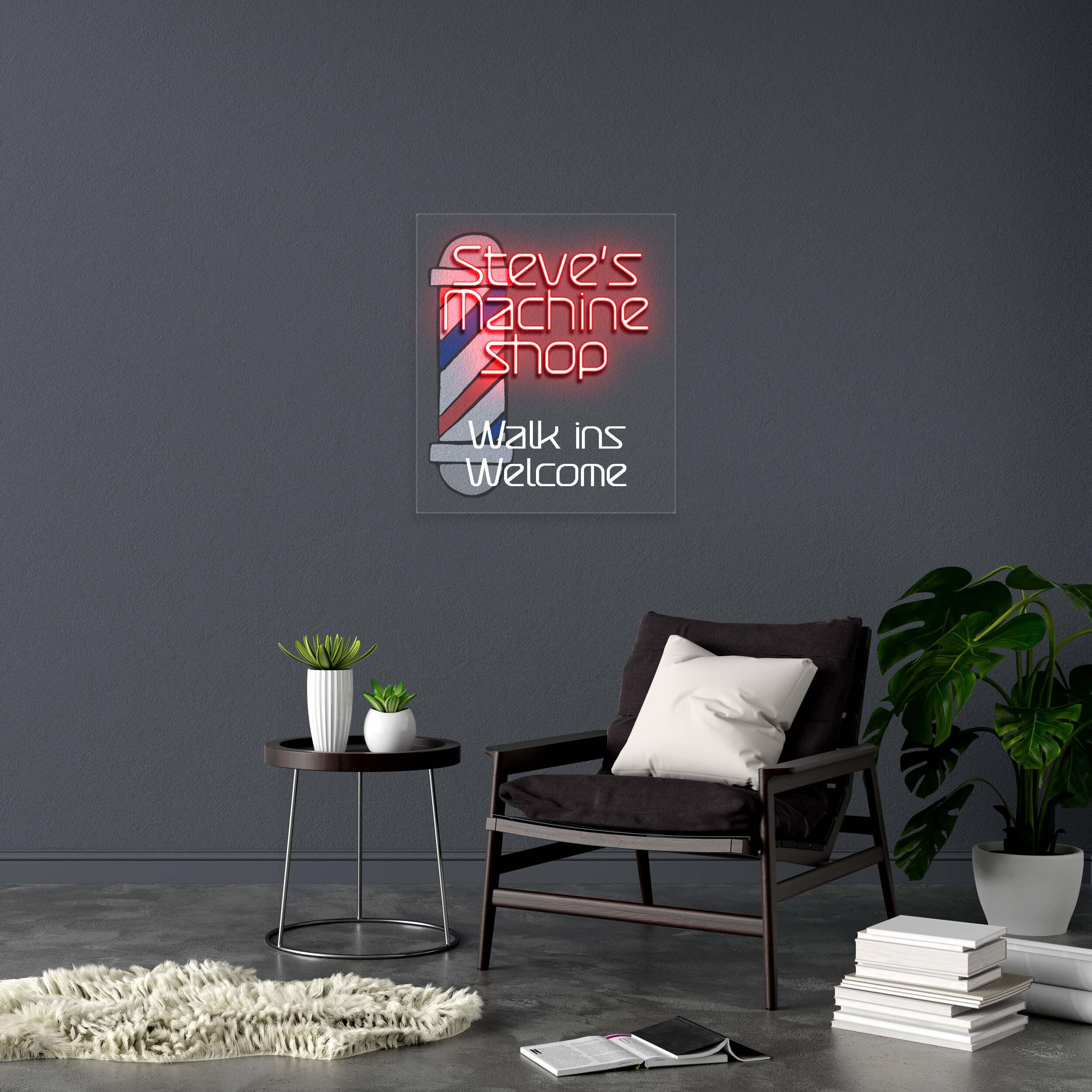 Steve's Machine Shop - Premium Neon Artwork