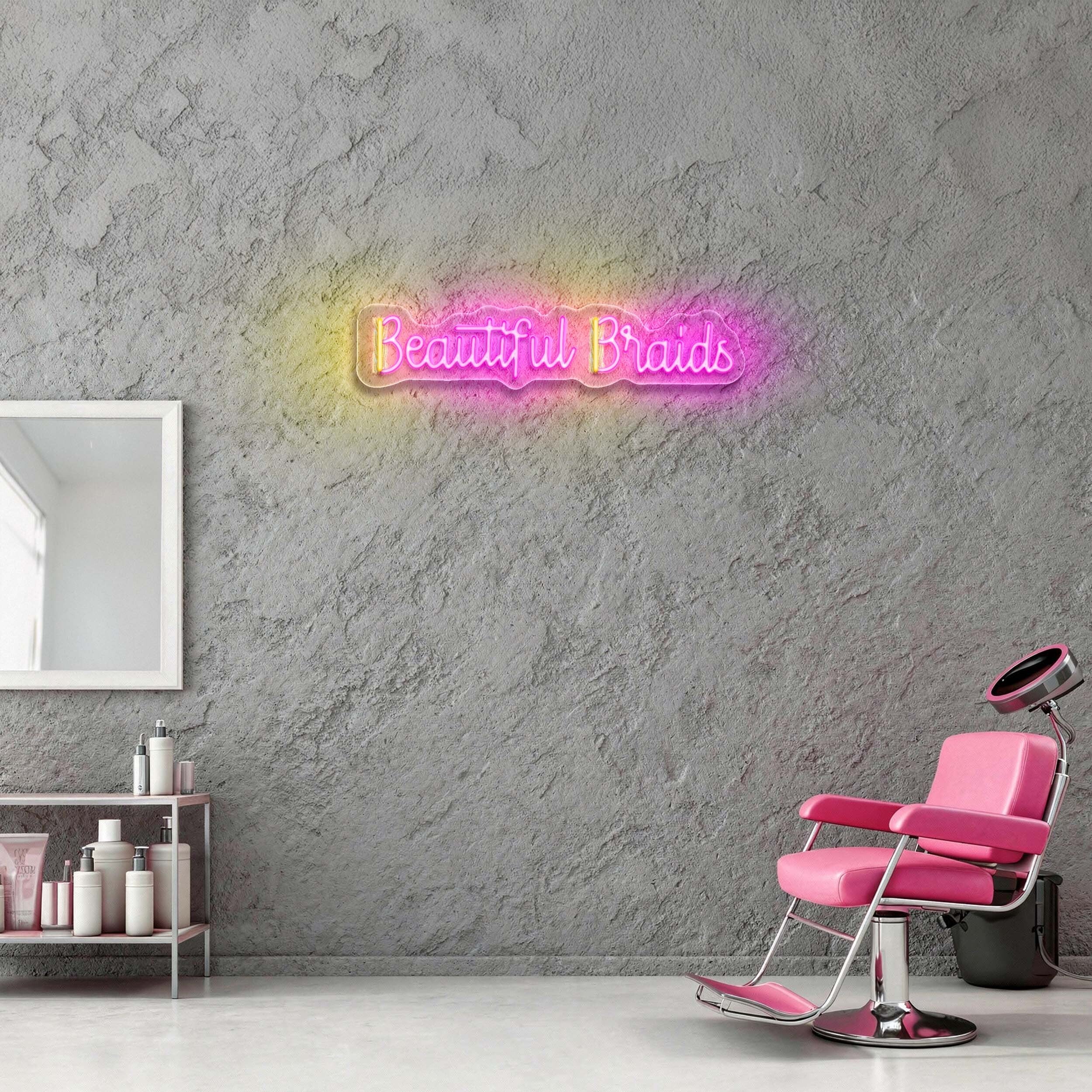 Beautiful Braids - Premium Neon Artwork