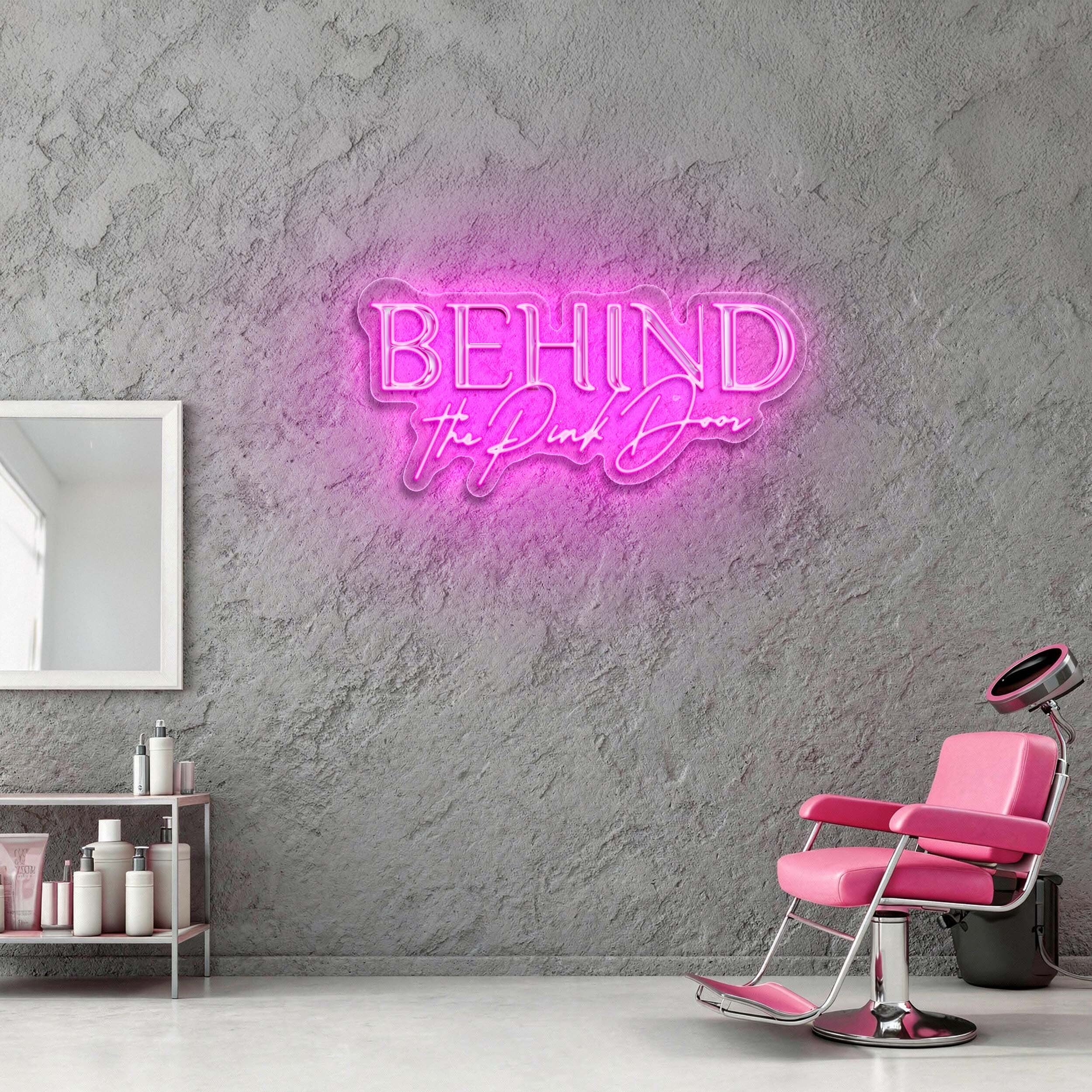 BEHIND The Pink Door - Premium Neon Artwork