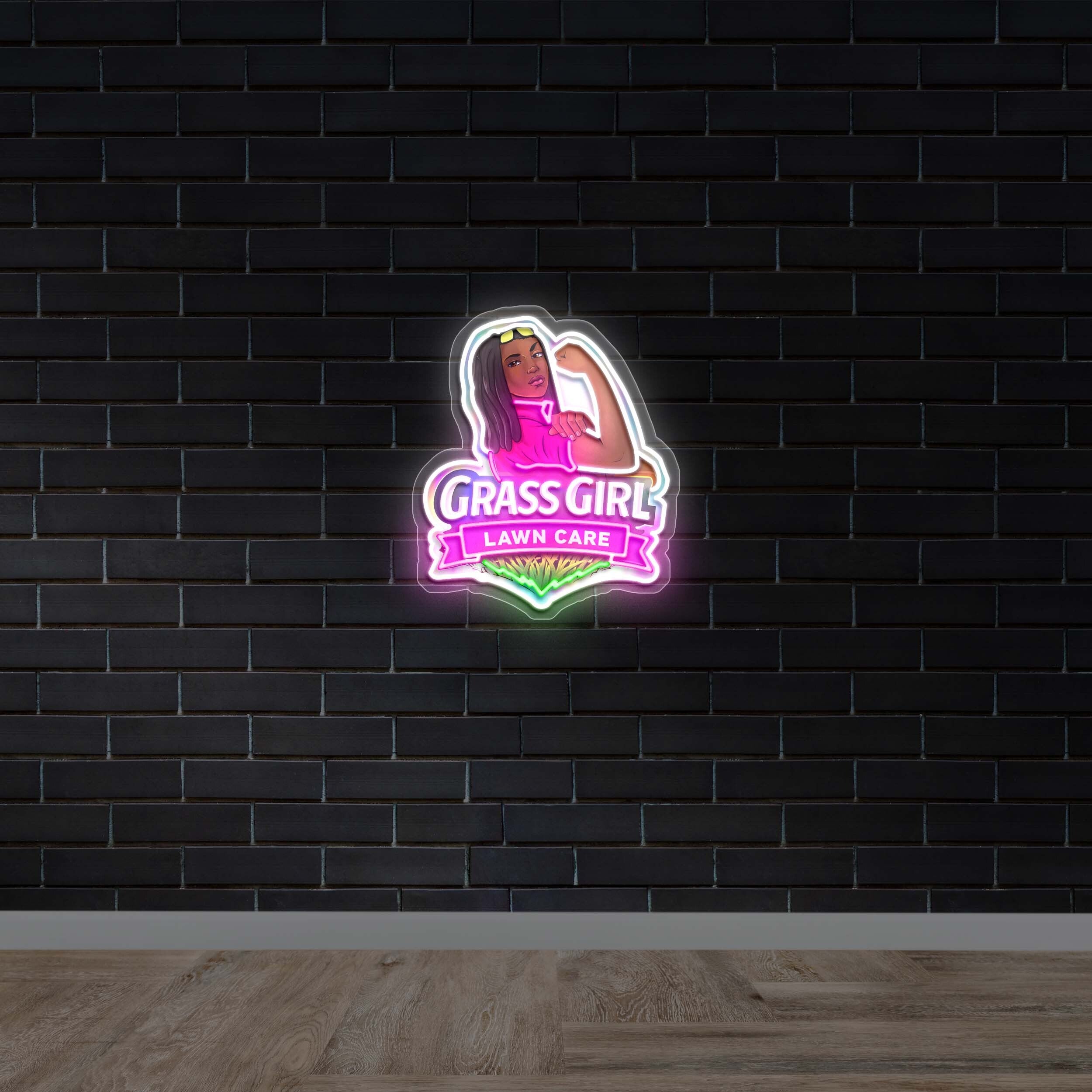 GRASS GIRL LAWN CARE - Premium Neon Artwork