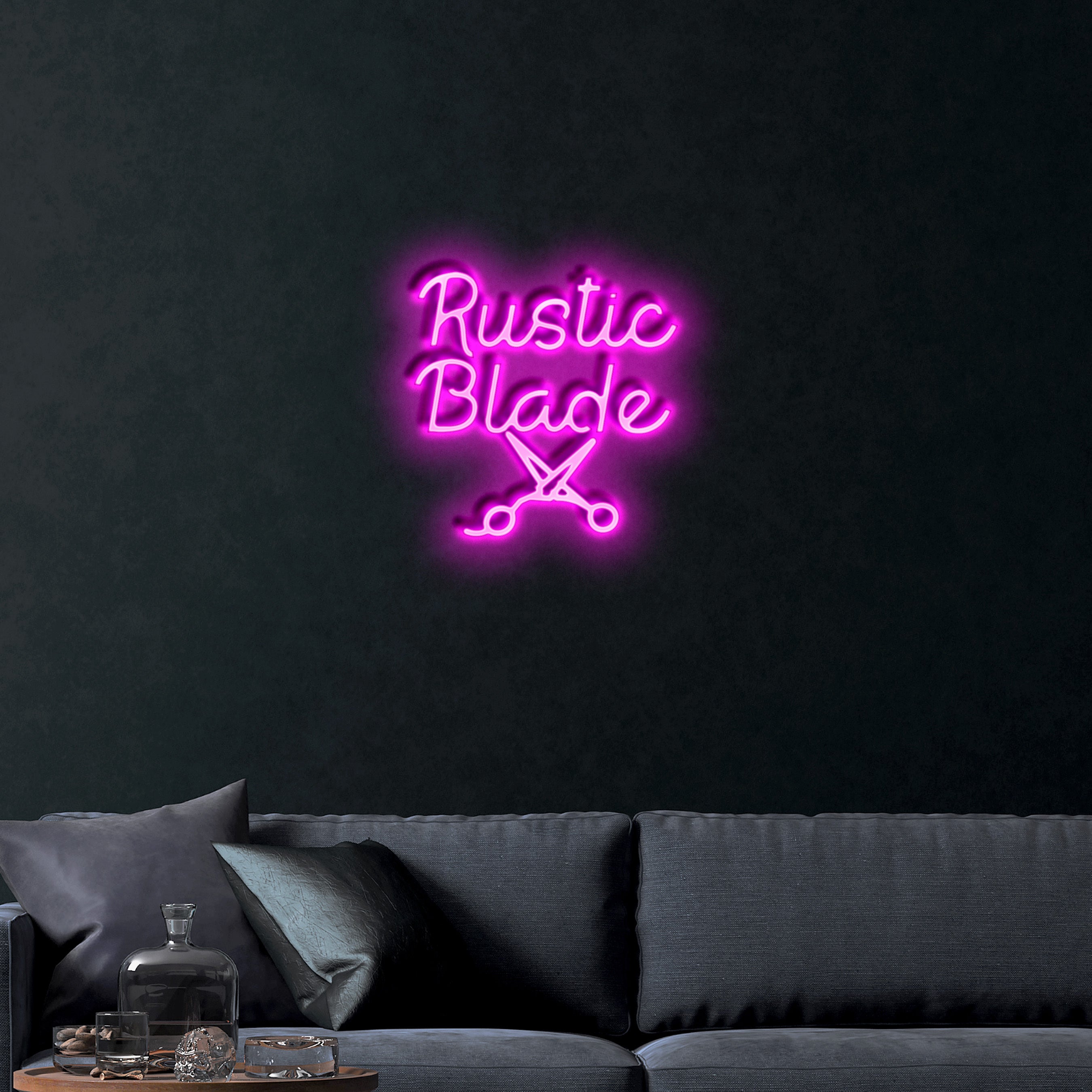 Rustic Blade - Premium Neon Artwork
