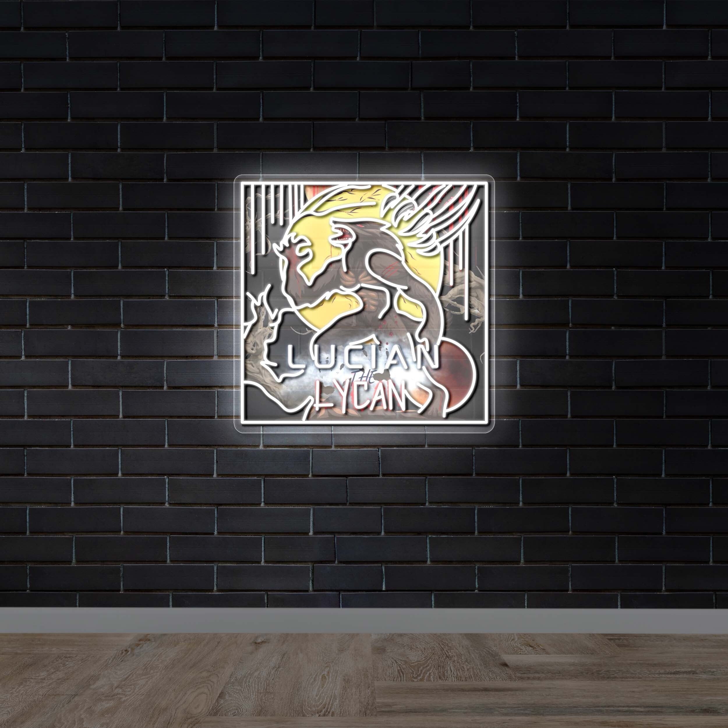 Lucian The Lycan - Premium Neon Artwork