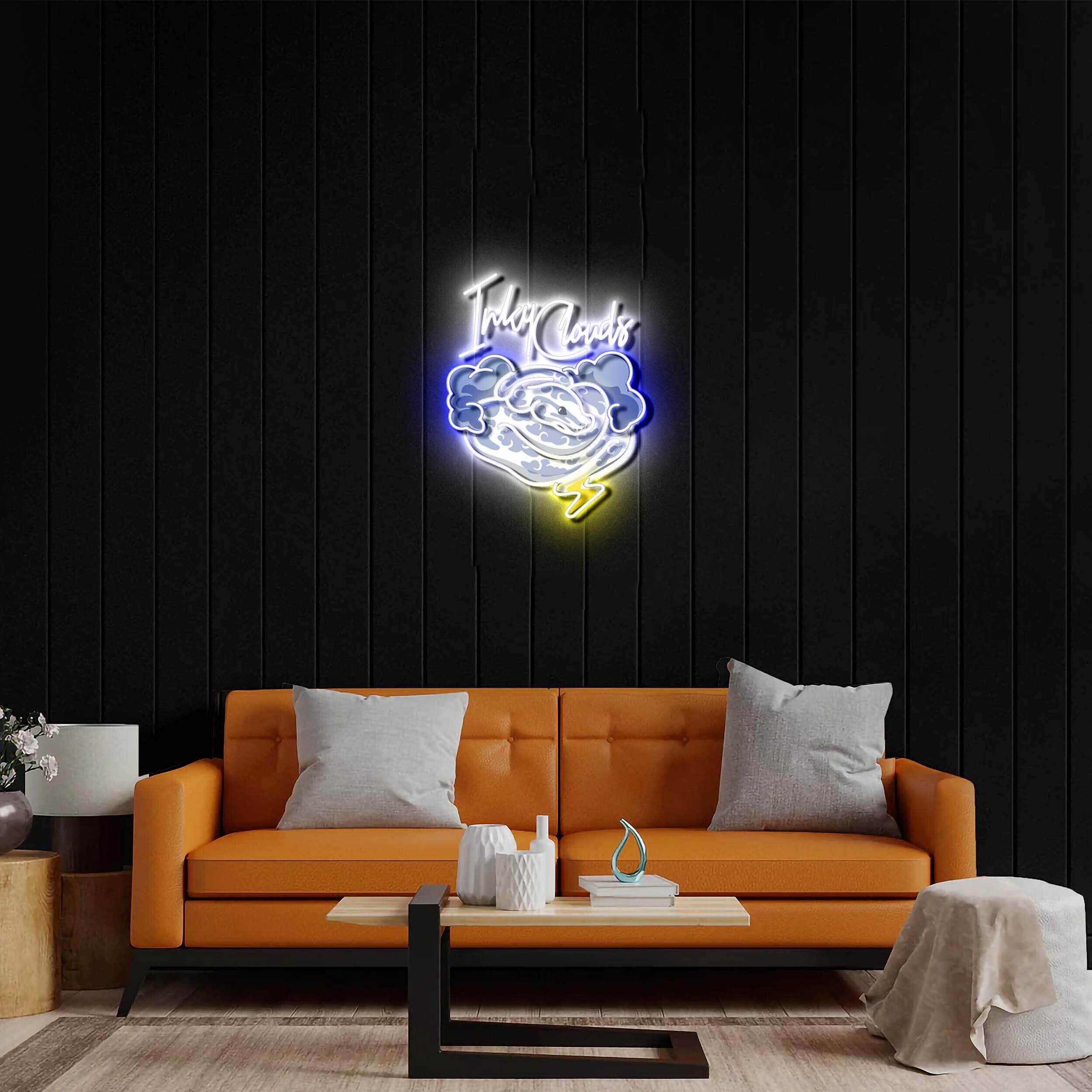 Inky Clouds - Premium Neon Artwork