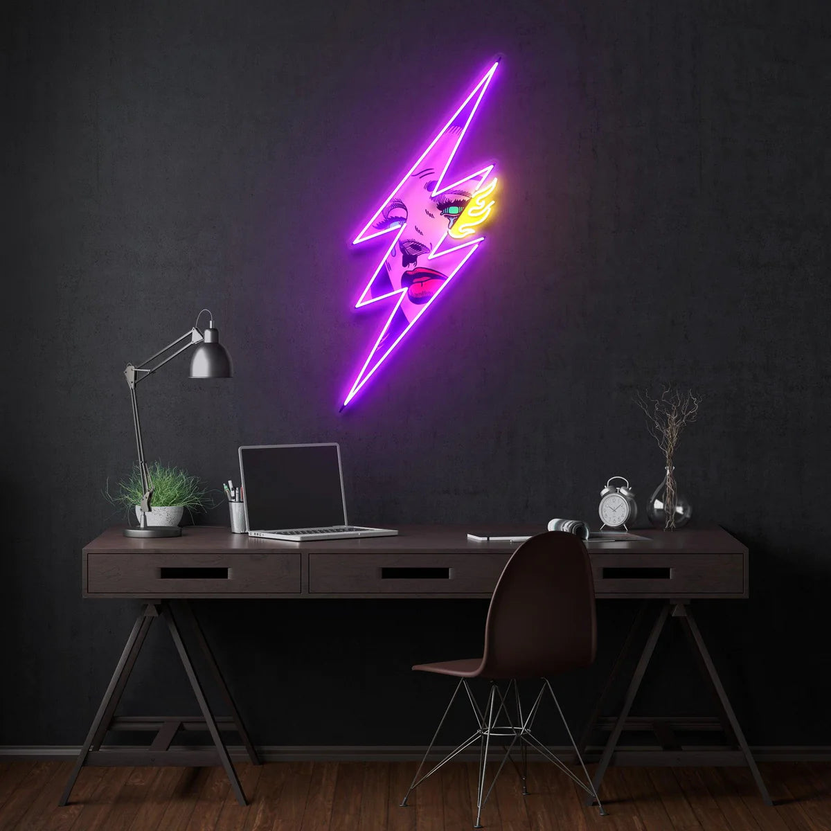 Lightning Girl - Premium Neon Artwork