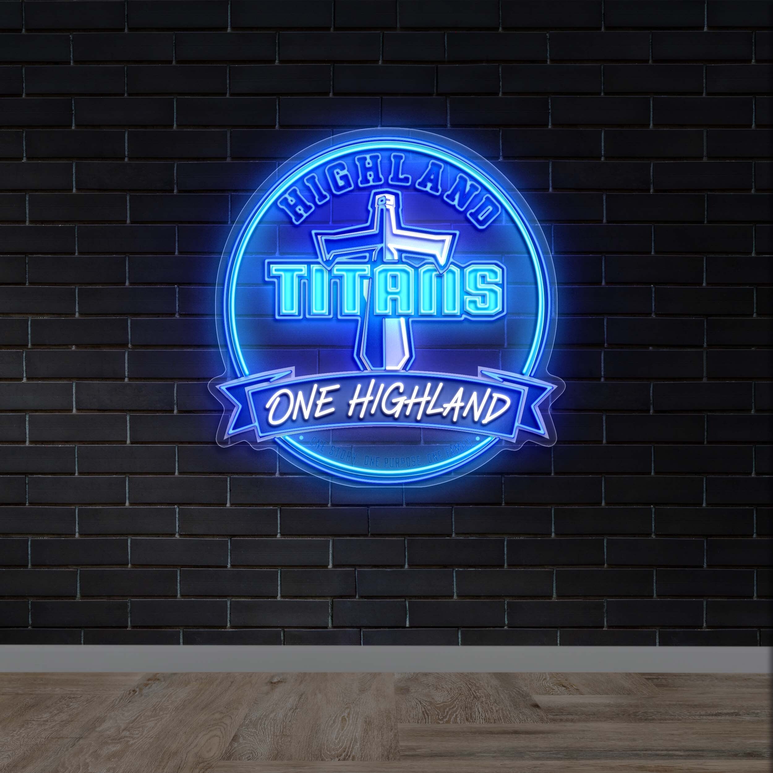 Highland Titans - Premium Neon Artwork