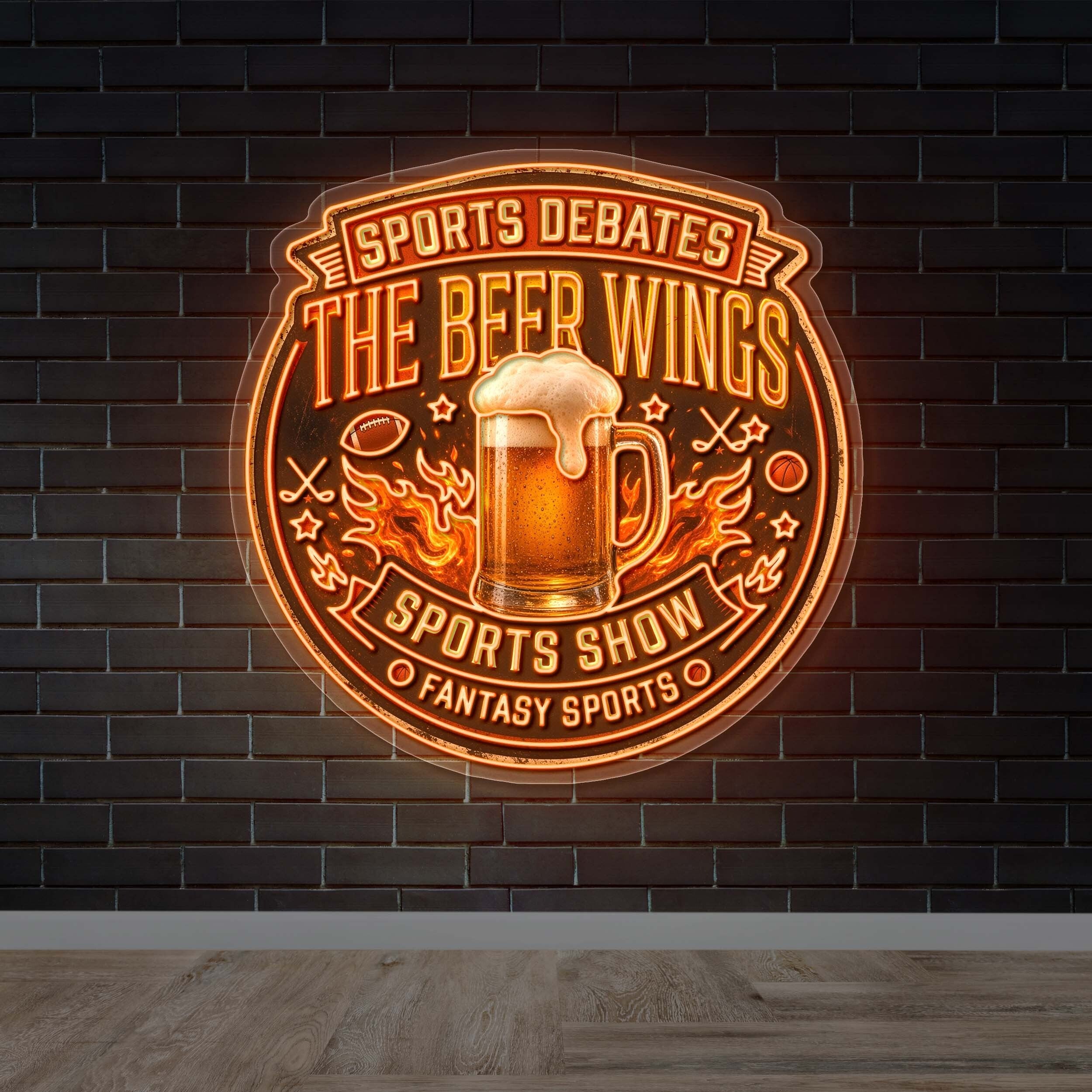 The Beer Wings Sports Debates - Premium Neon Artwork