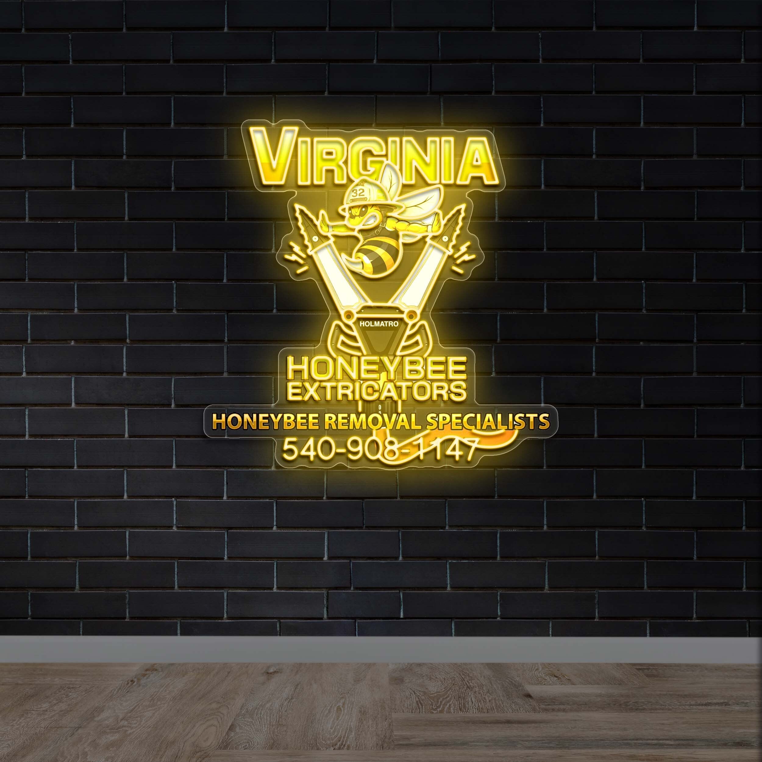 Virginia Honeybee Exterminators - Premium Neon Artwork
