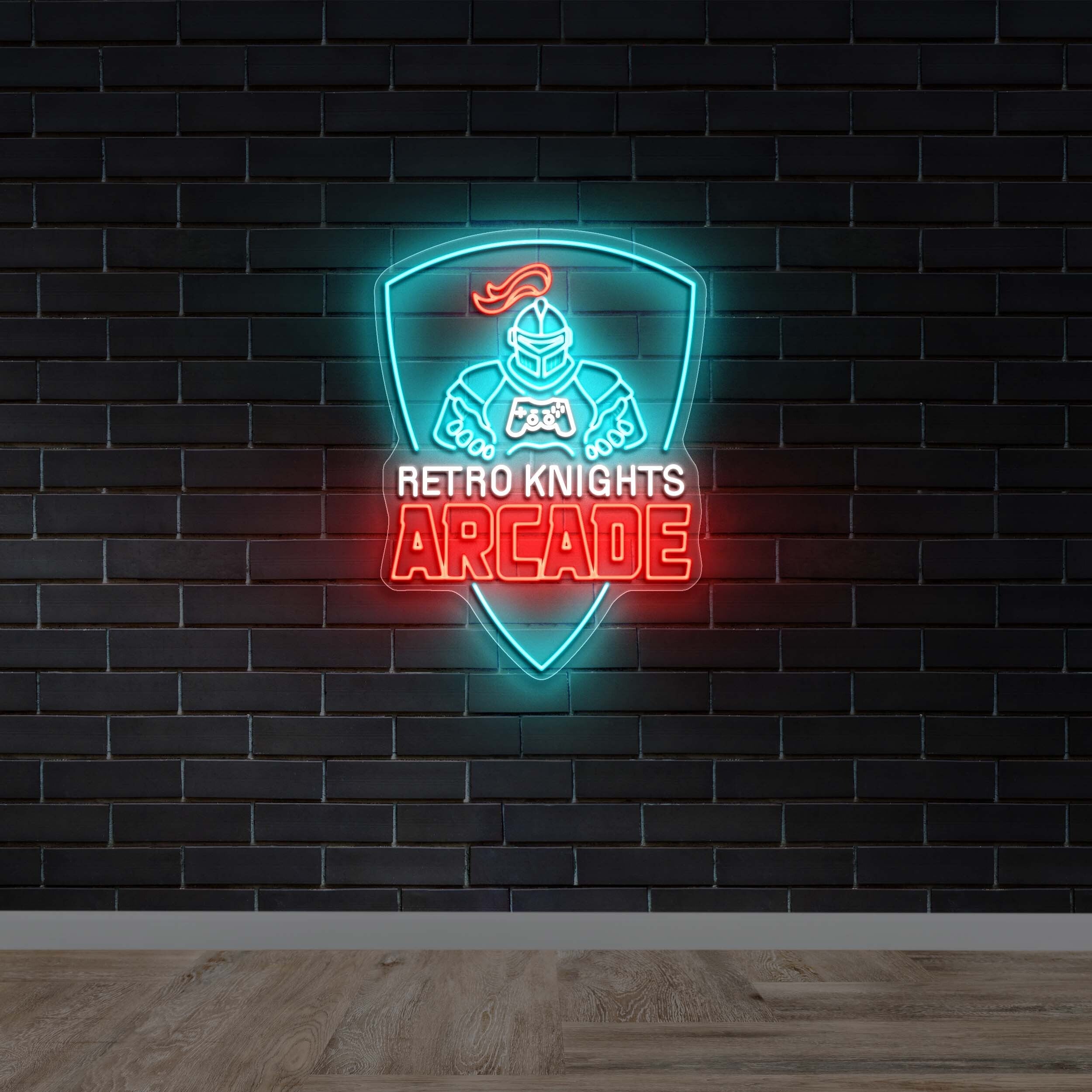 RETRO KNIGHTS ARCADE - Premium Neon Artwork