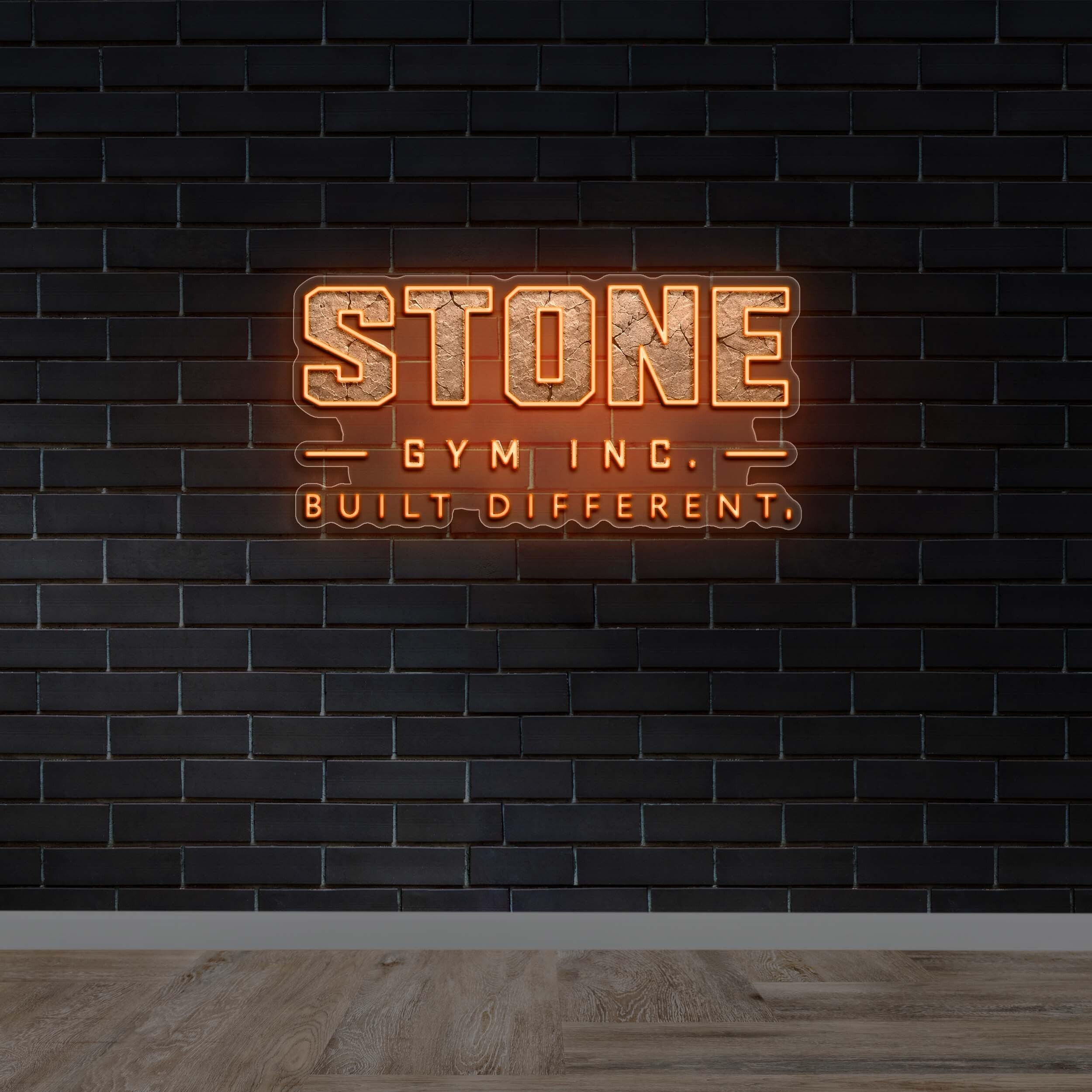Stone Gym Inc. Built Different - Premium Neon Artwork