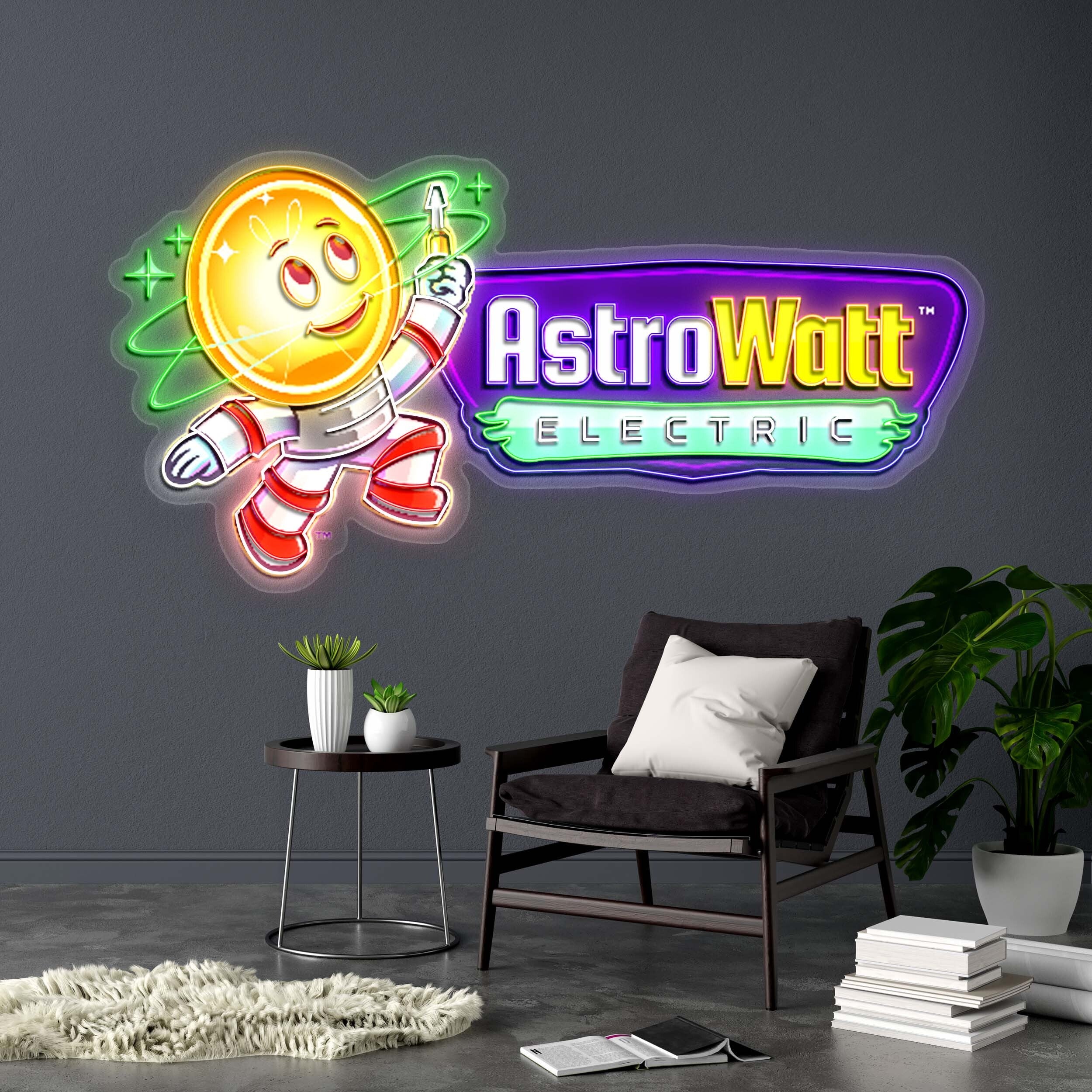 AstroWatt ELECTRIC - Premium Neon Artwork