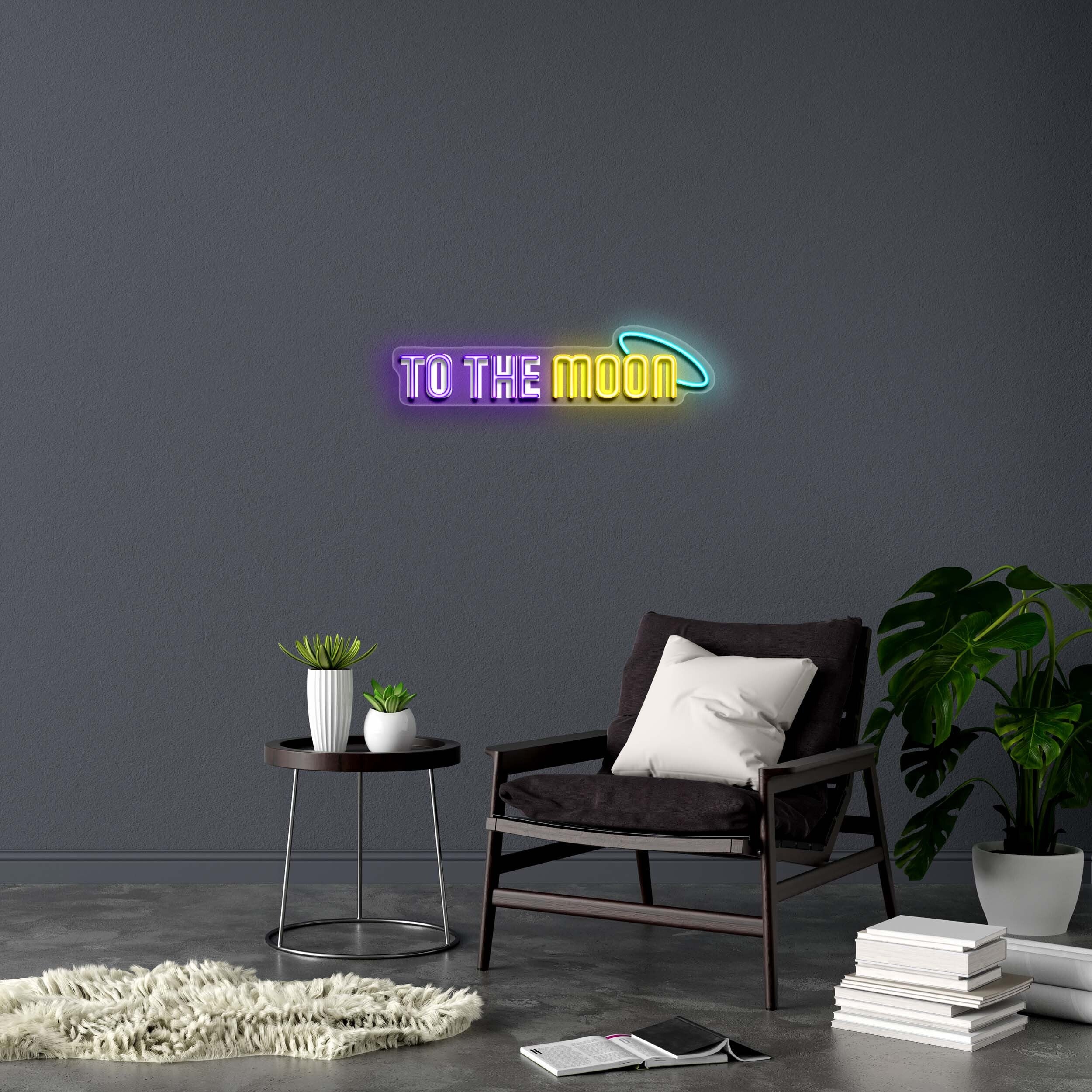 TO THE MOON (smaller version) - Premium Neon Artwork