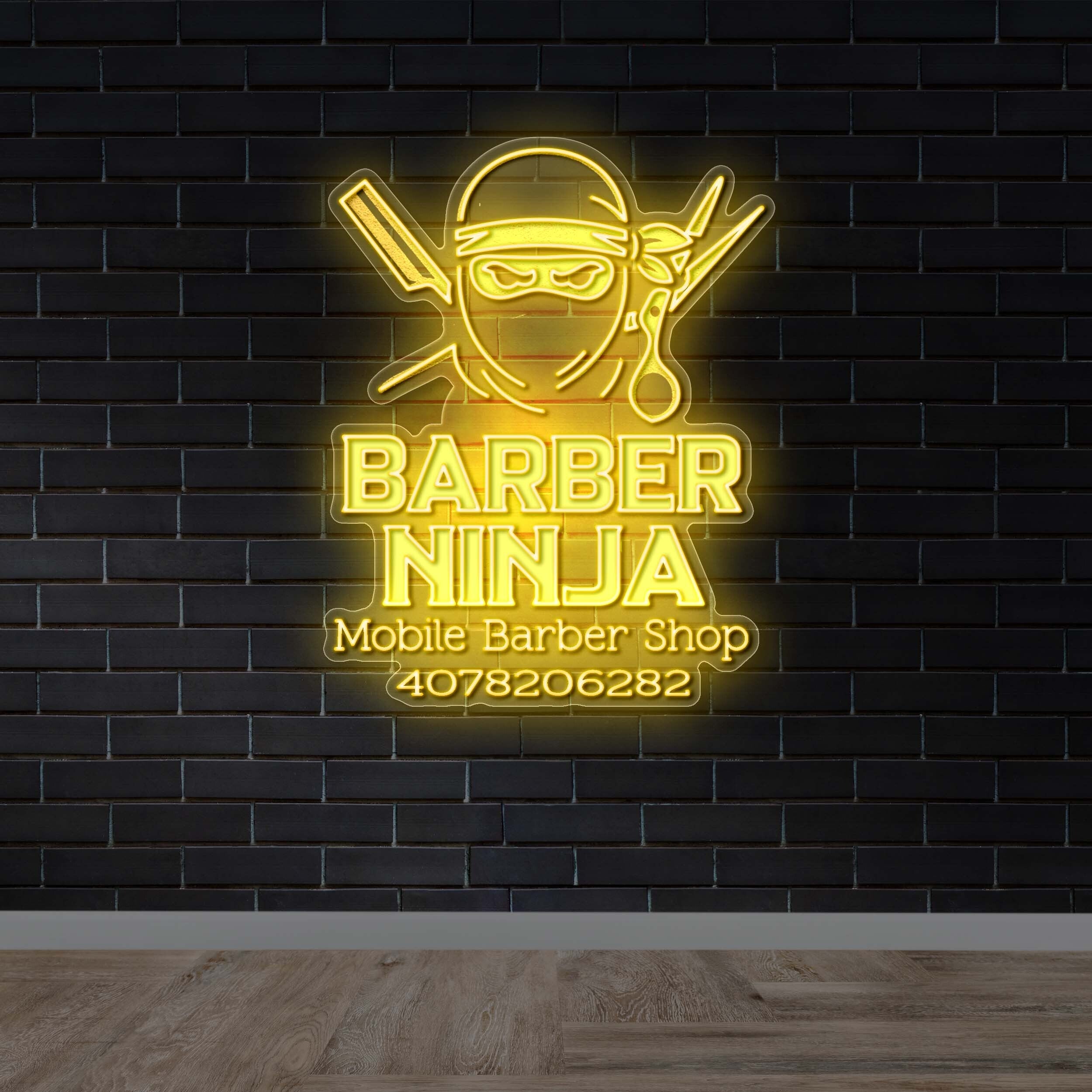 BARBER NINJA | 2nd version - Premium Neon Artwork