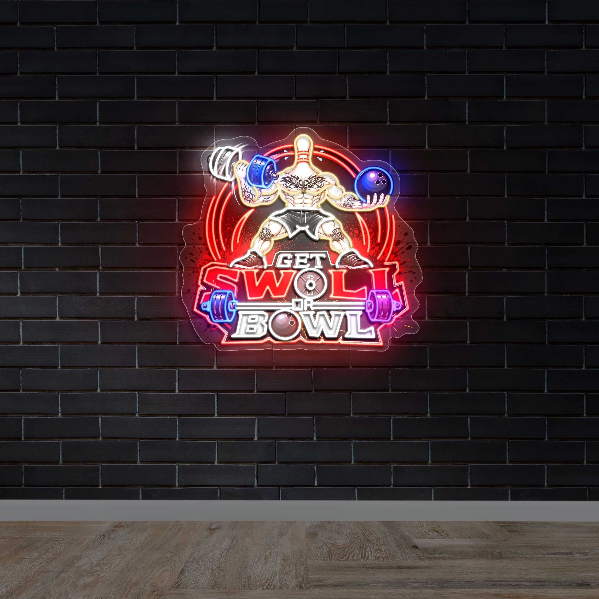 Get Swol Bowl - Premium Neon Artwork