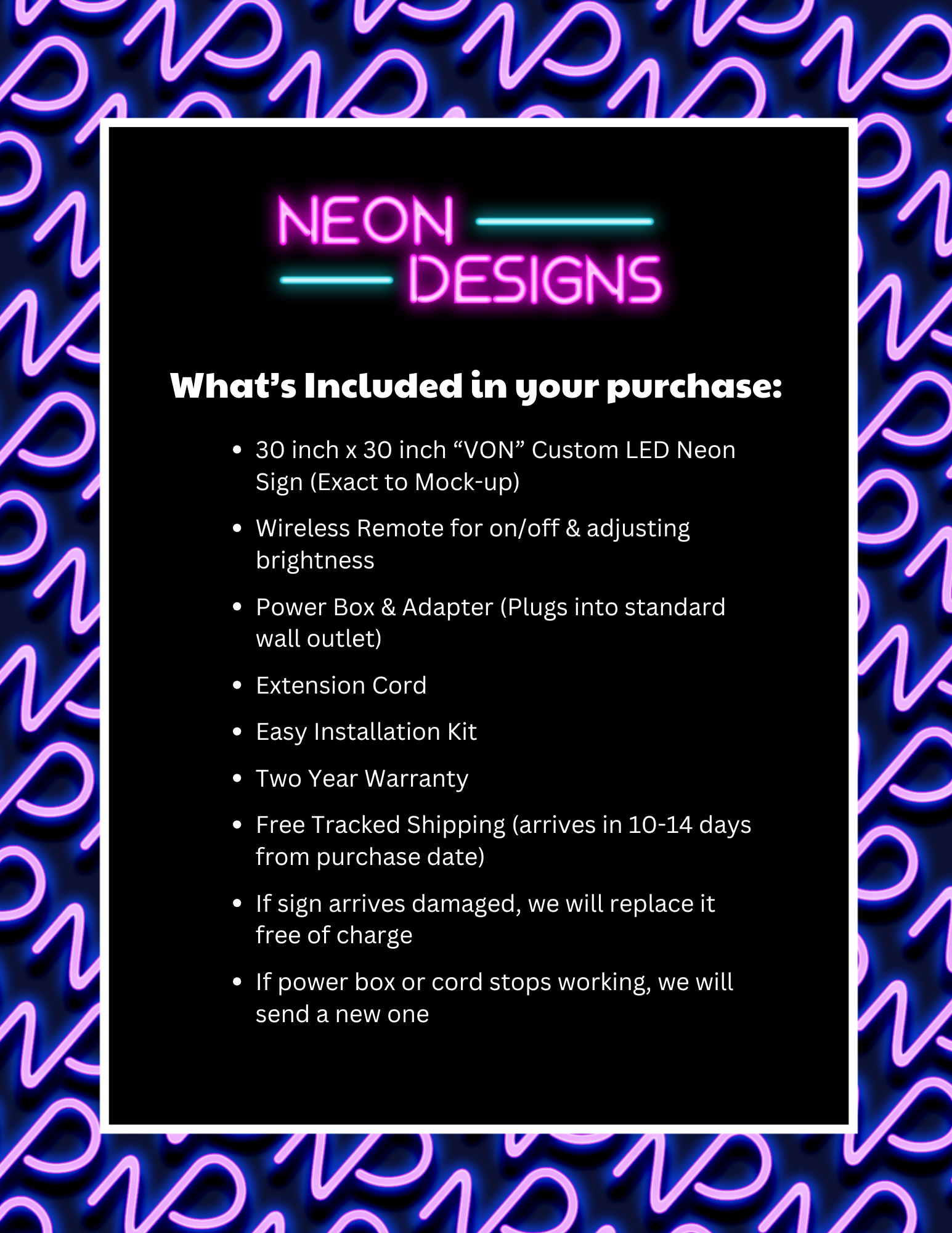 VON - Premium Neon Artwork
