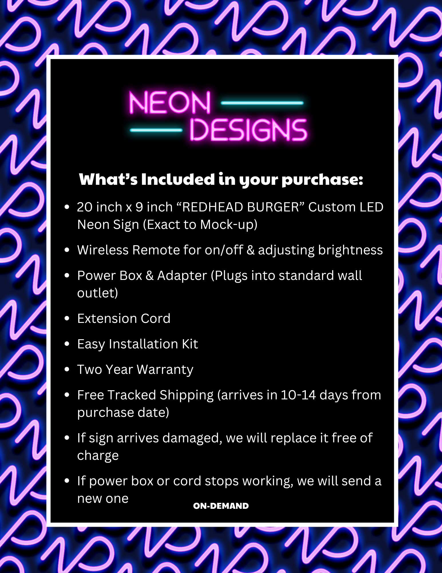 REDHEAD BURGER | UV-Print - Premium Neon Artwork