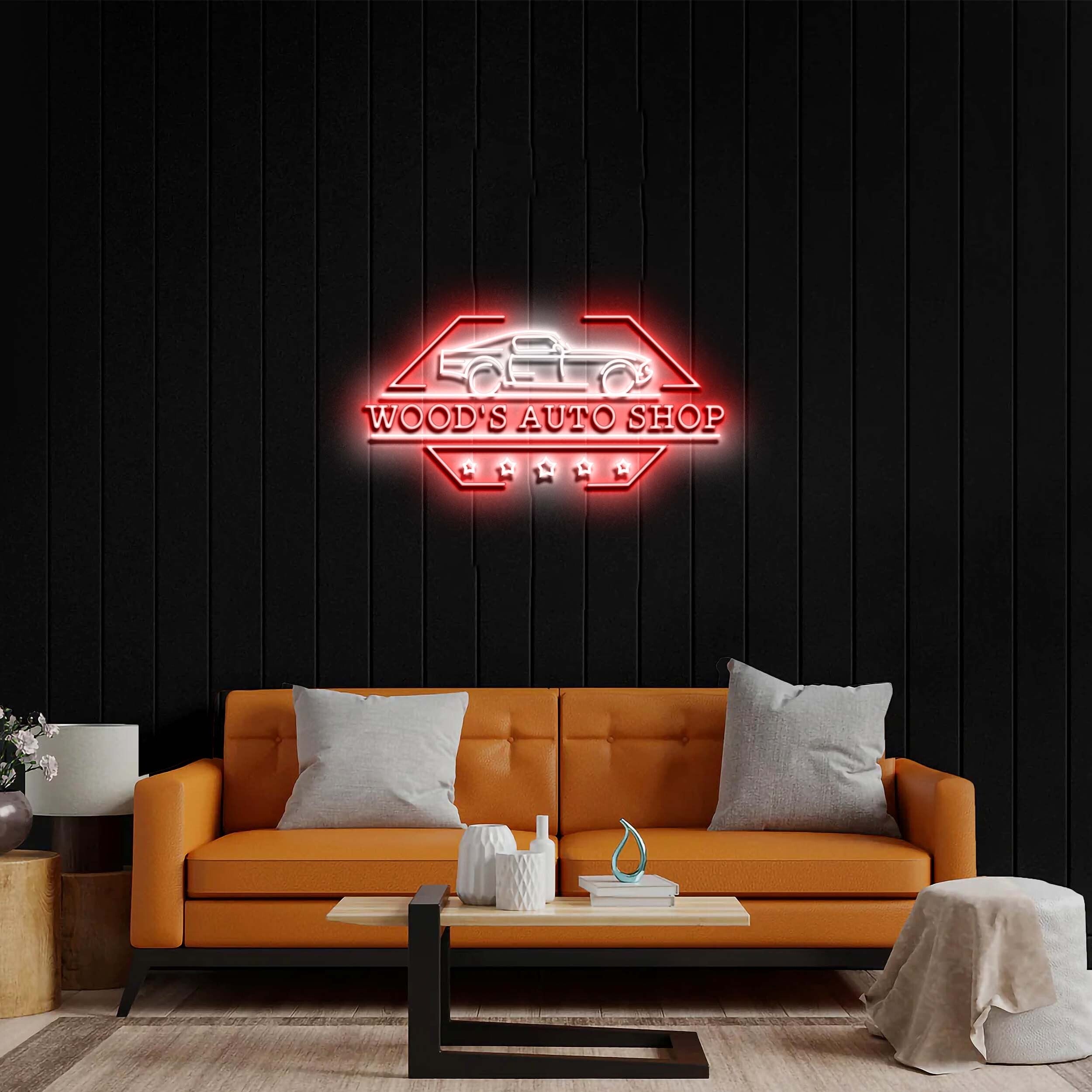WOOD'S AUTO SHOP - Premium Neon Artwork