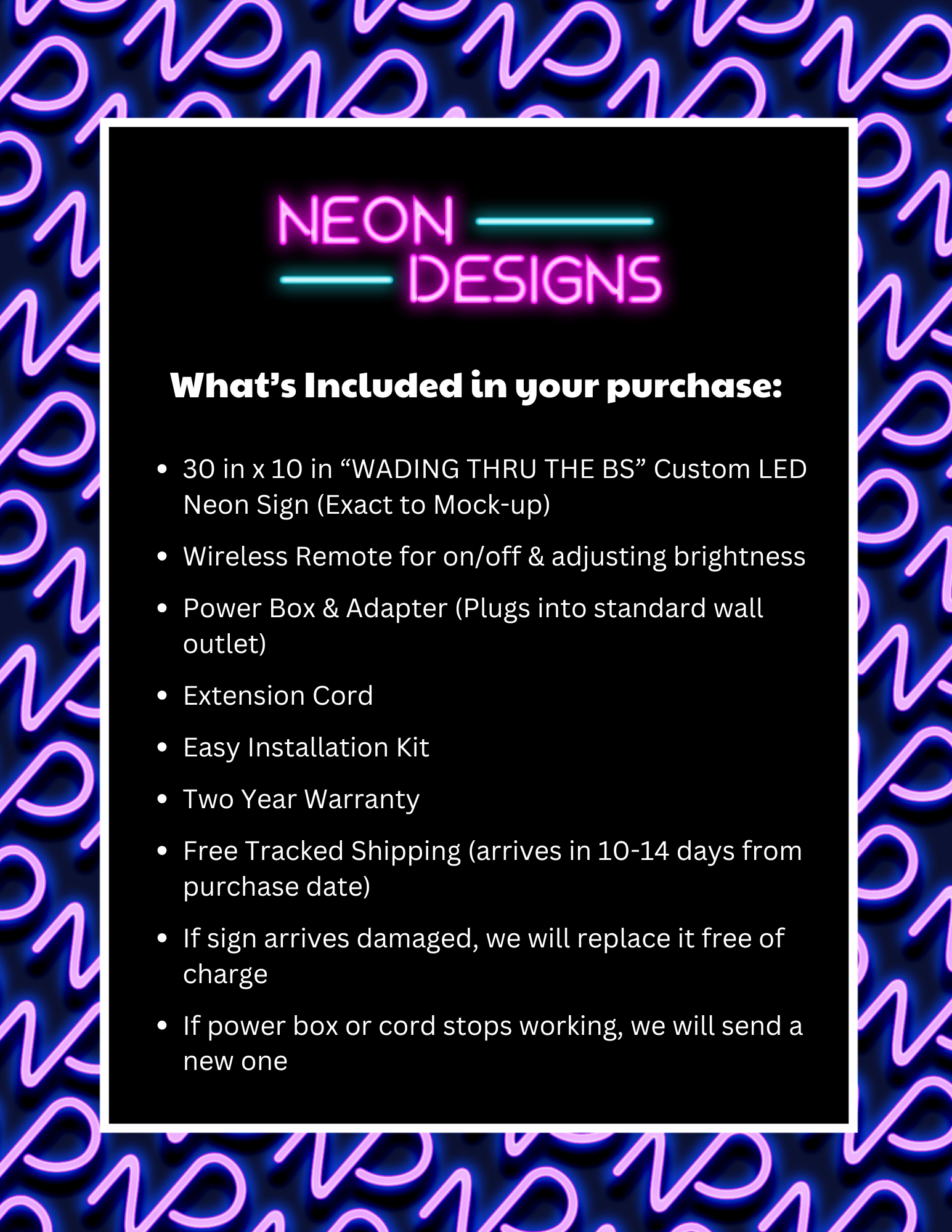 WADING THRU THE BS - Premium Neon Artwork