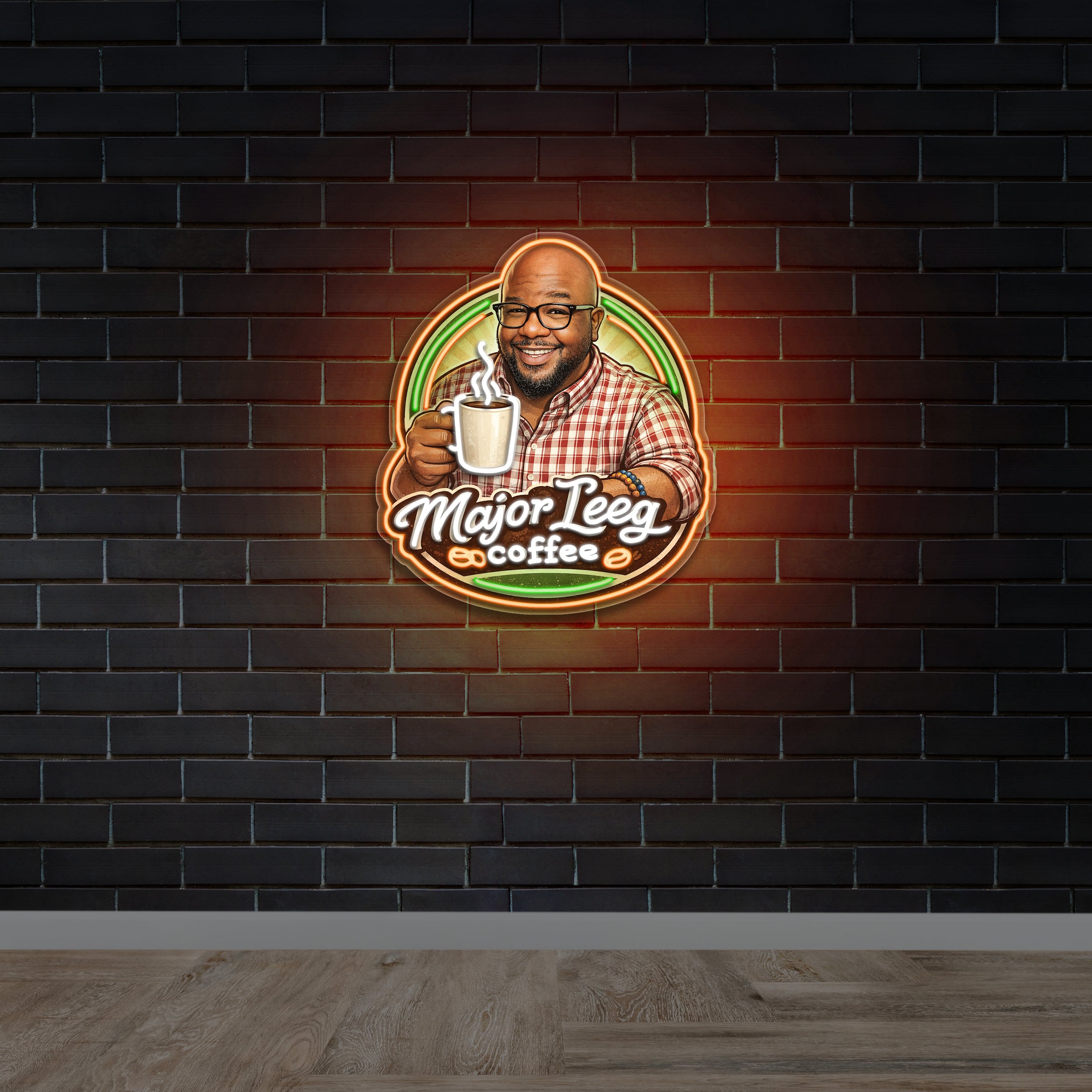 Major Leeg Coffee - Premium Neon Artwork