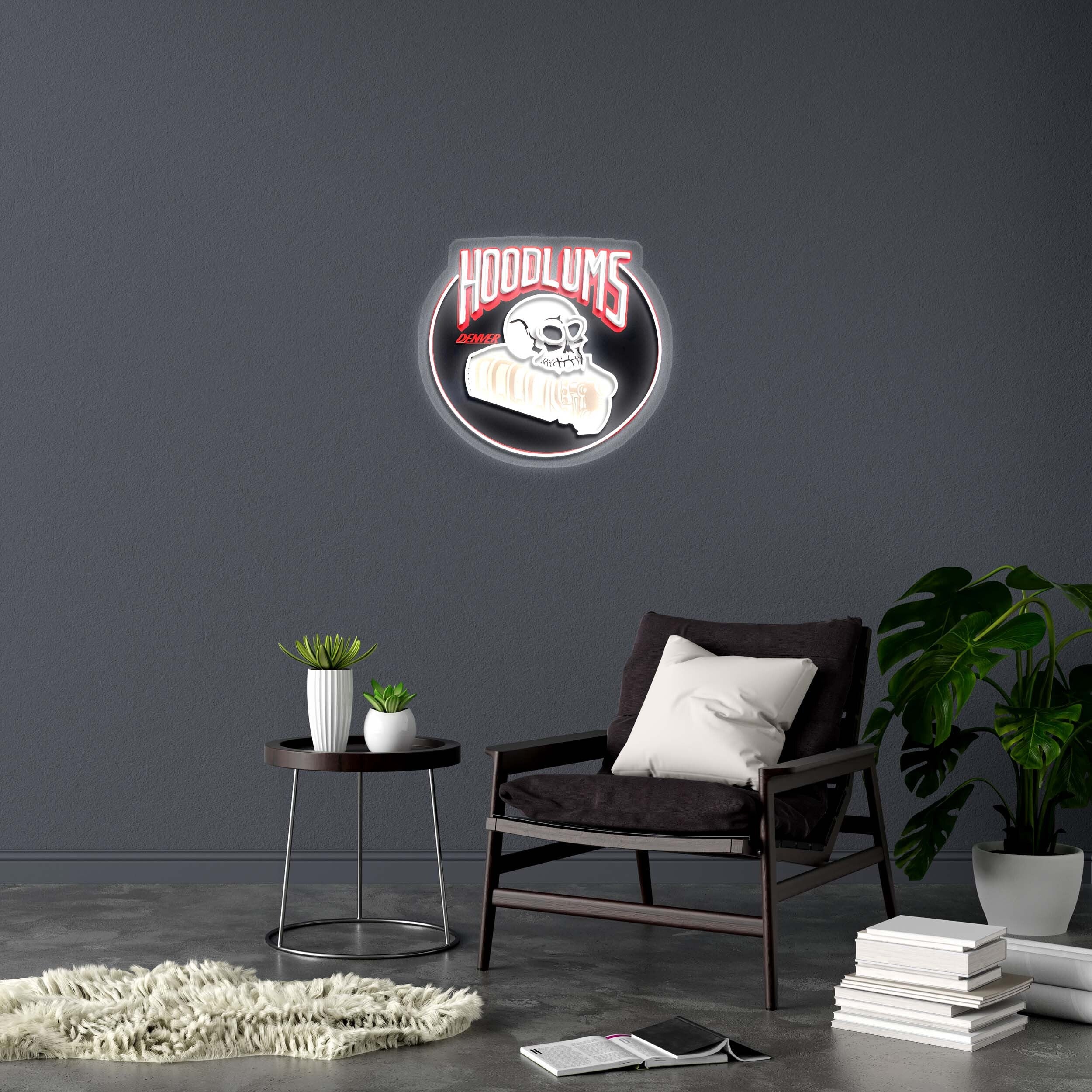 HOODLUMS with logo - Premium Neon Artwork