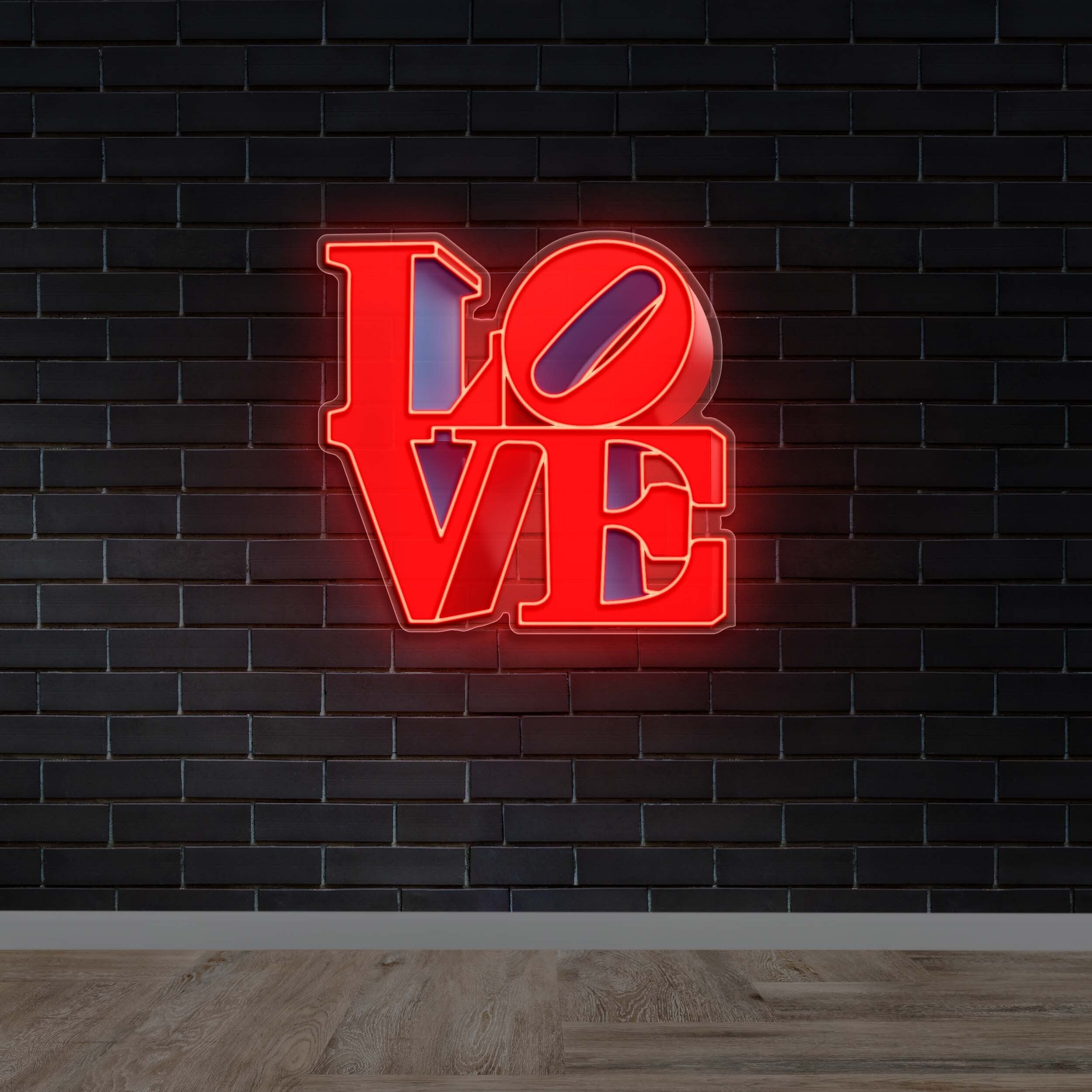 Love Stacked Letter – Premium Neon Artwork