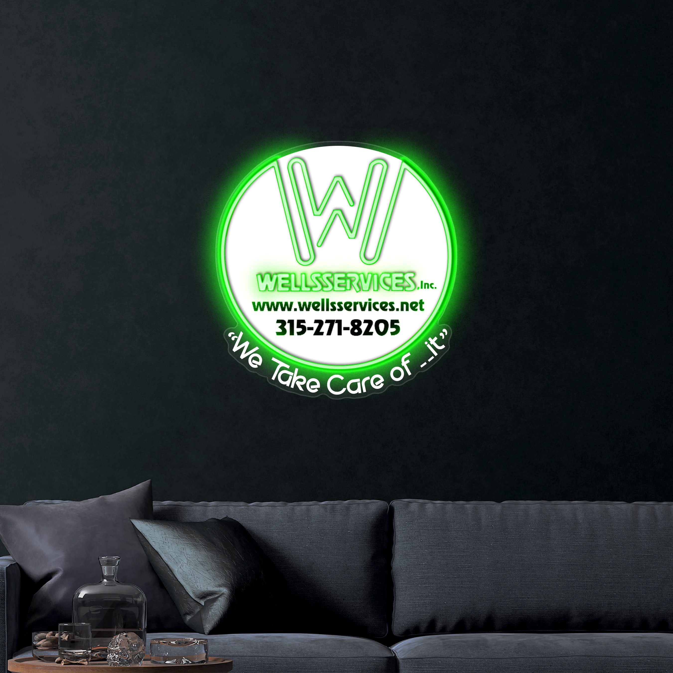 WellsServices – Premium Neon Artwork
