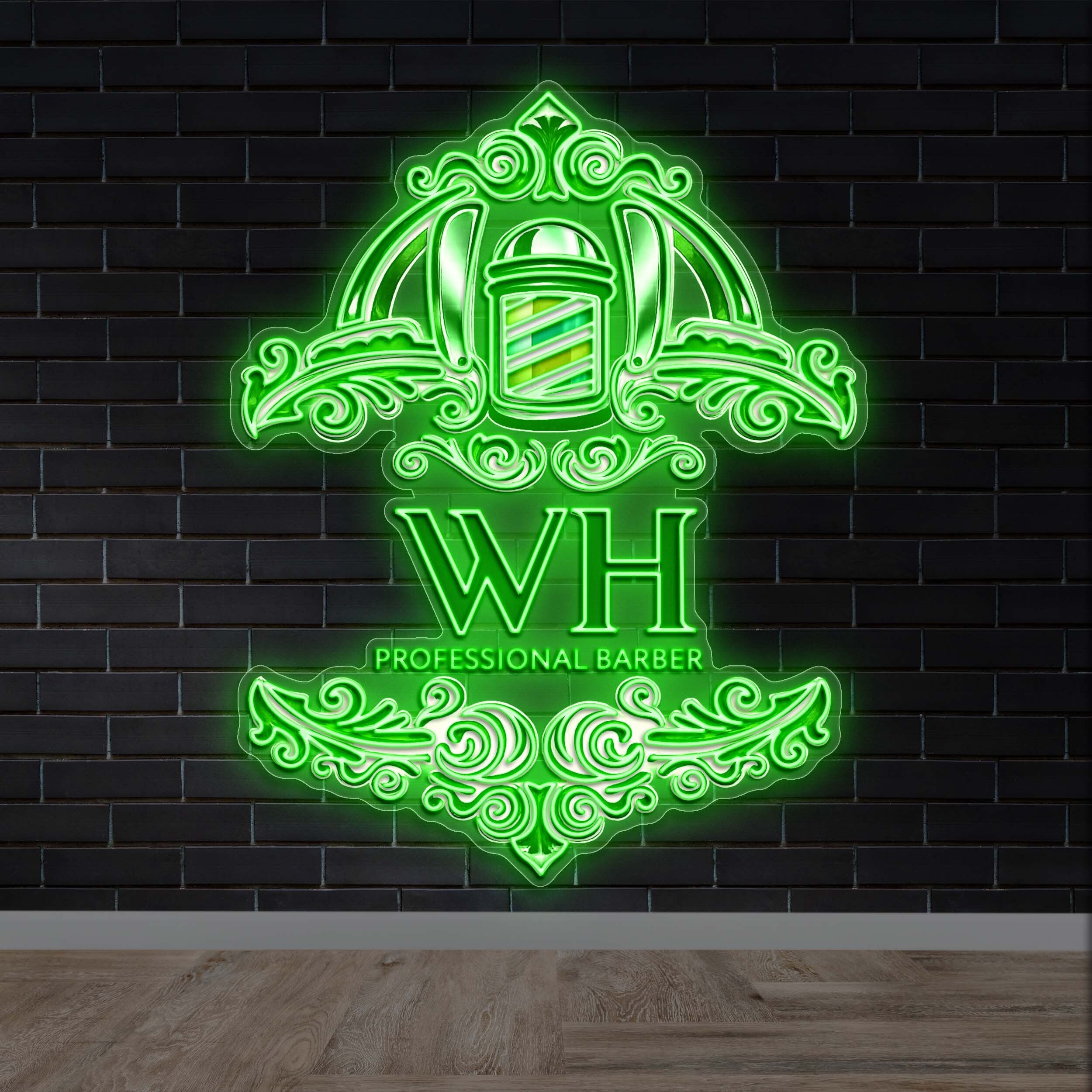 WH PROFESSIONAL BARBER - Premium Neon Artwork