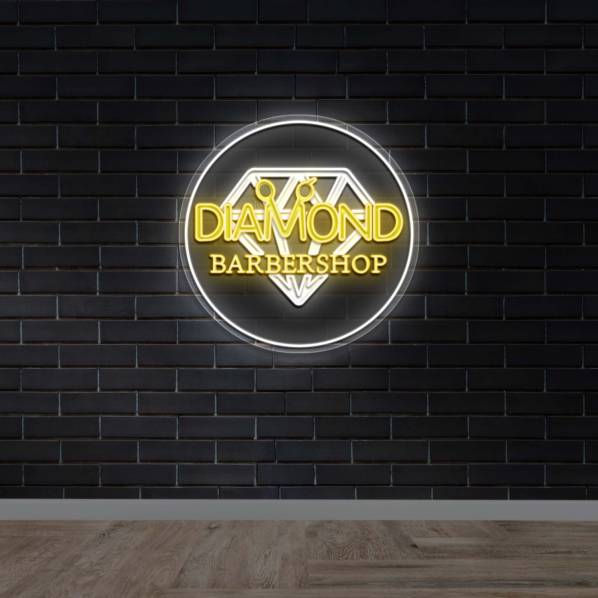 DIAMOND BARBERSHOP - Premium Neon Artwork