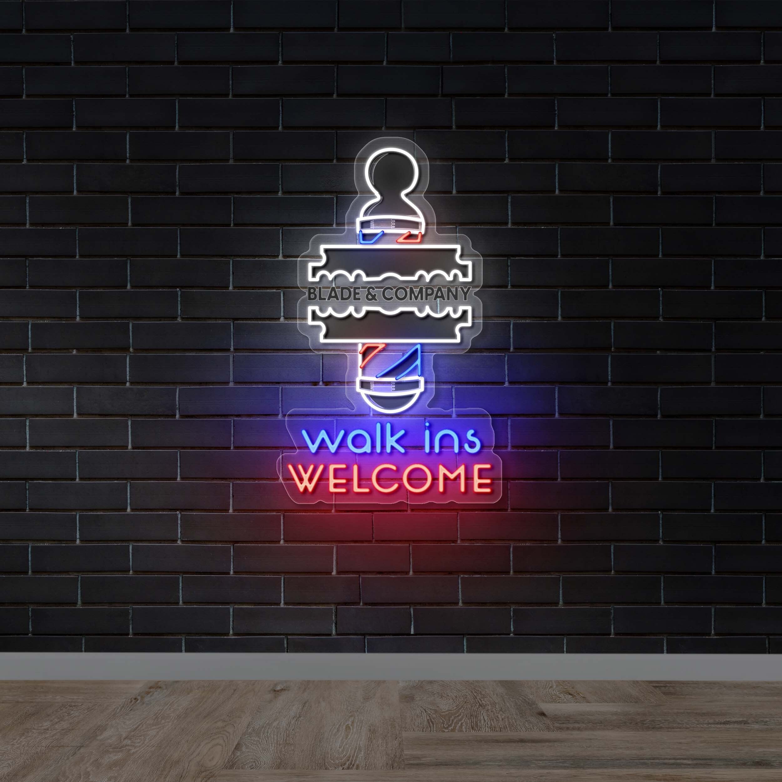 Walk-Ins Welcome - Premium Neon Artwork