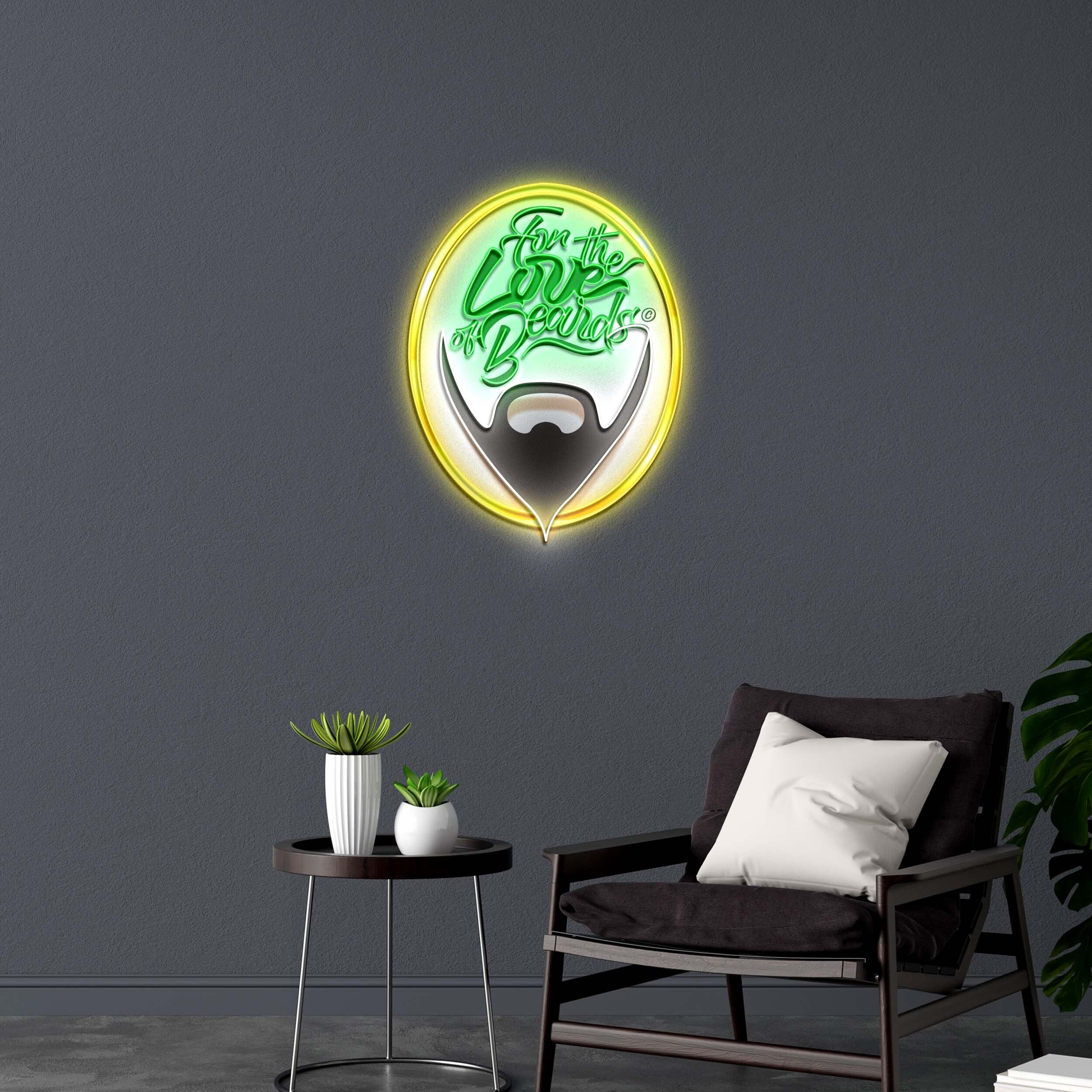 For the Love of Beards - Premium Neon Artwork