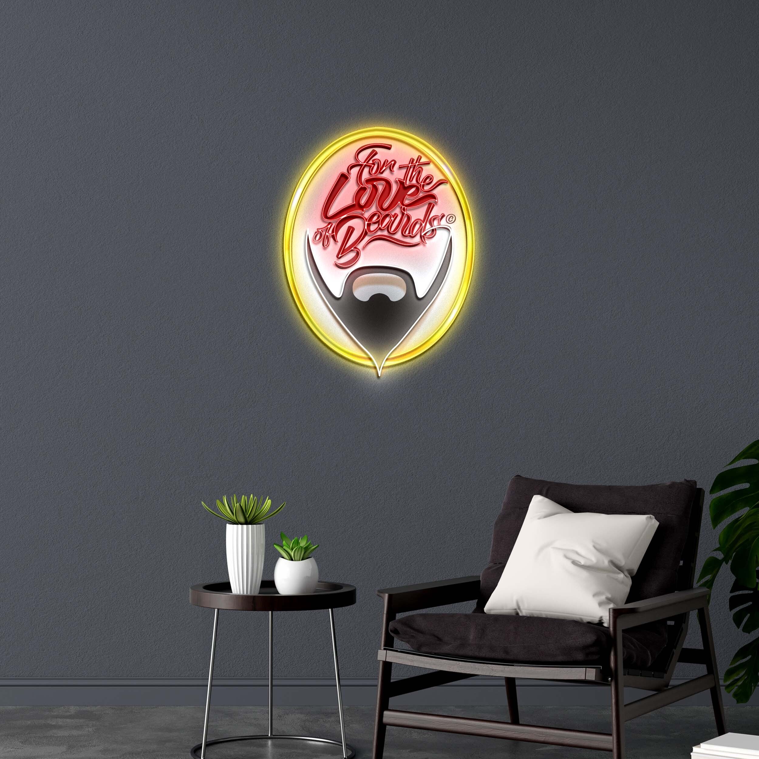 For the Love of Beards - Premium Neon Artwork