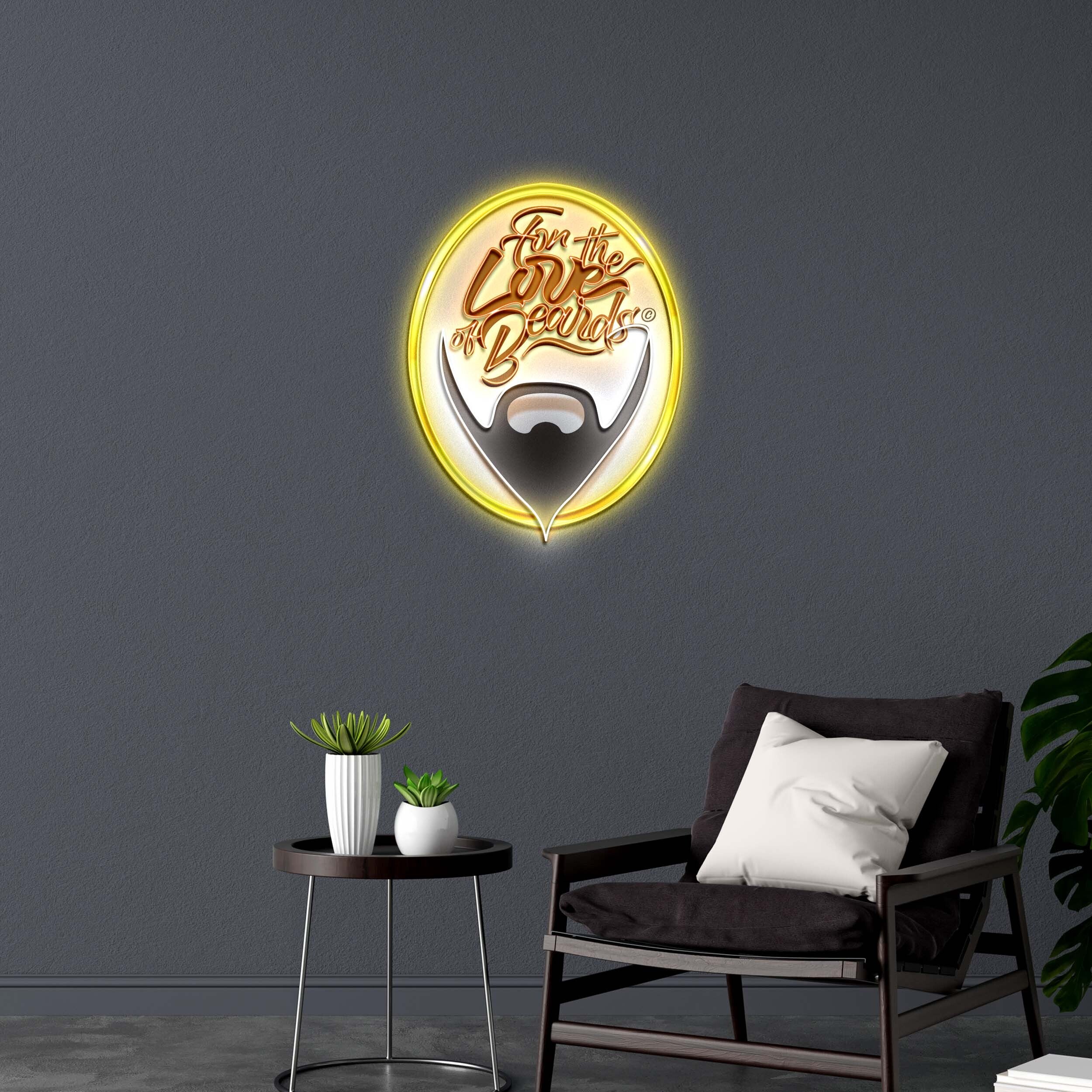 For the Love of Beards - Premium Neon Artwork